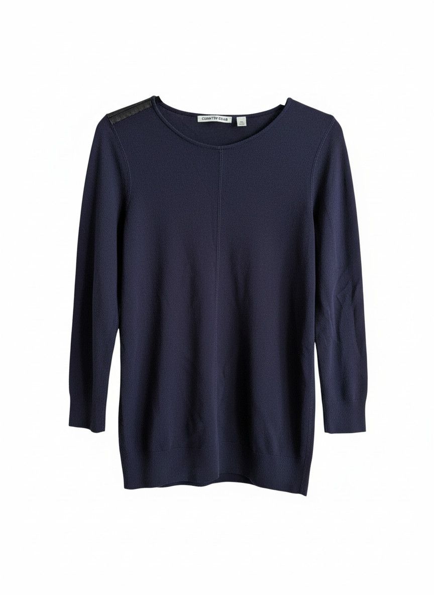 Country Road Country Road Women's XS Dark Navy Fine Gauge Knit Sweater Top Size XS / US 0-2 / IT 36-38 - 1 Thumbnail