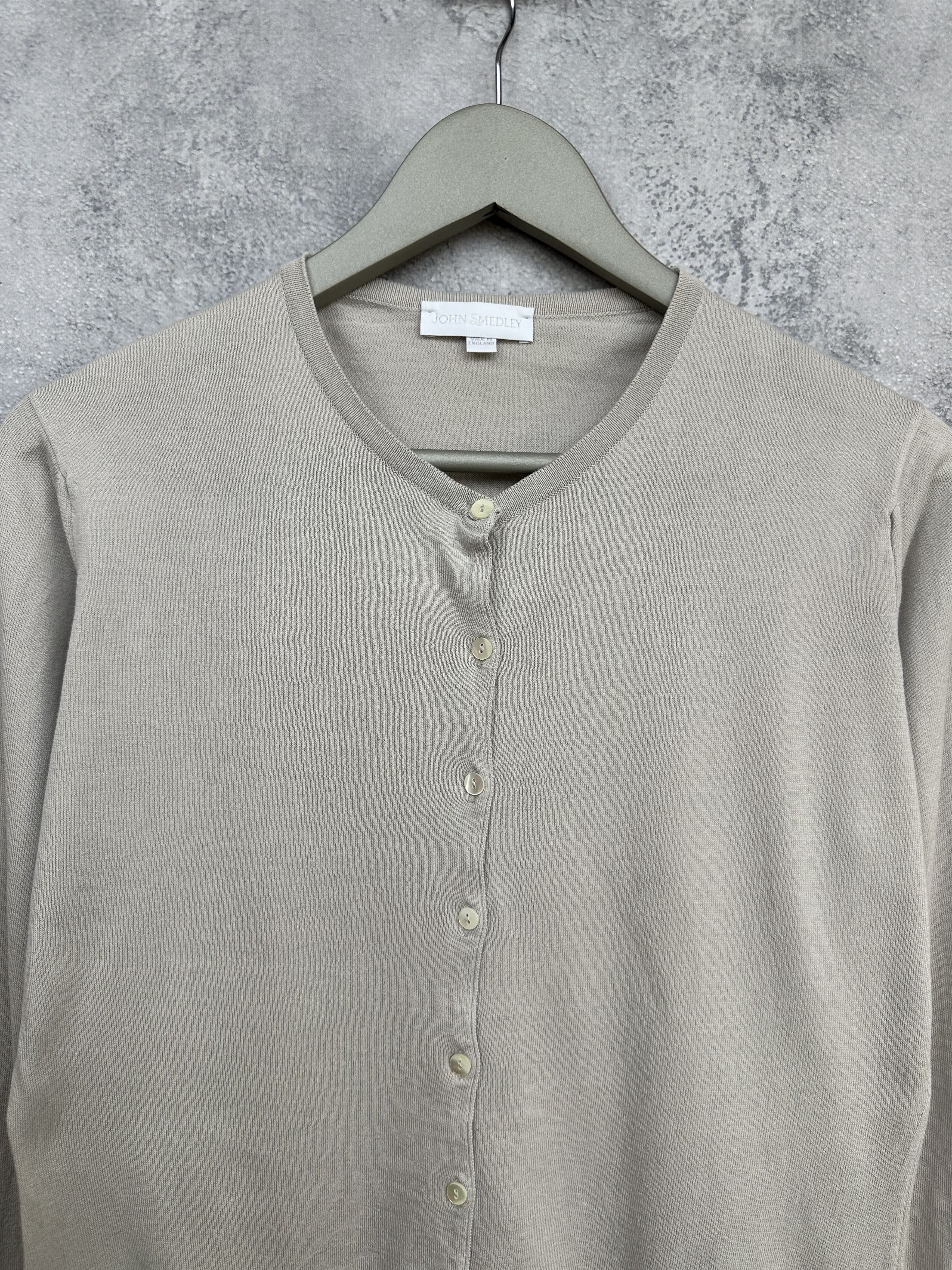 John Smedley John Smedley Sea Island Cotton Cardigan Crew Lightweight Size L / US 10 / IT 46 - 4 Thumbnail