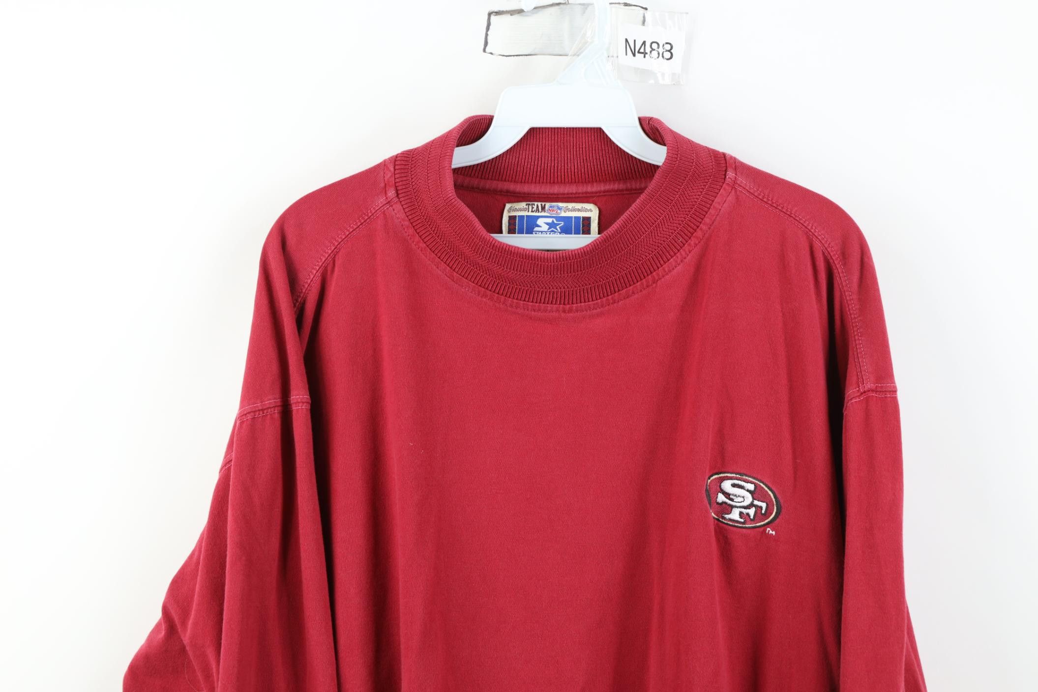 Starter Vintage 90s Starter San Francisco 49ers Mock Neck T-Shirt Size US L / EU 52-54 / 3 - 2 Thumbnail