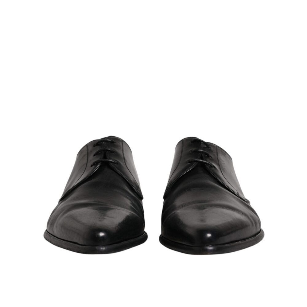 Dolce & Gabbana Dolce & Gabbana Black Leather Lace Up Men Derby Formal Shoes Size US 11 / EU 44 - 2 Thumbnail
