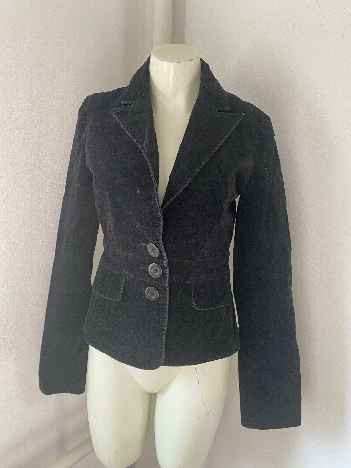Vintage Only Velvet Blazer Jacket Black Size 8 B25 Size S / US 4 / IT 40 - 1 Thumbnail