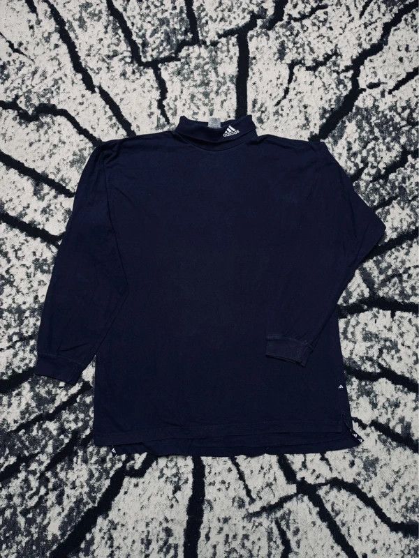 Adidas vintage blue XL logo turtleneck sweatshirt 90s navy blue Size US XL / EU 56 / 4 - 1 Thumbnail