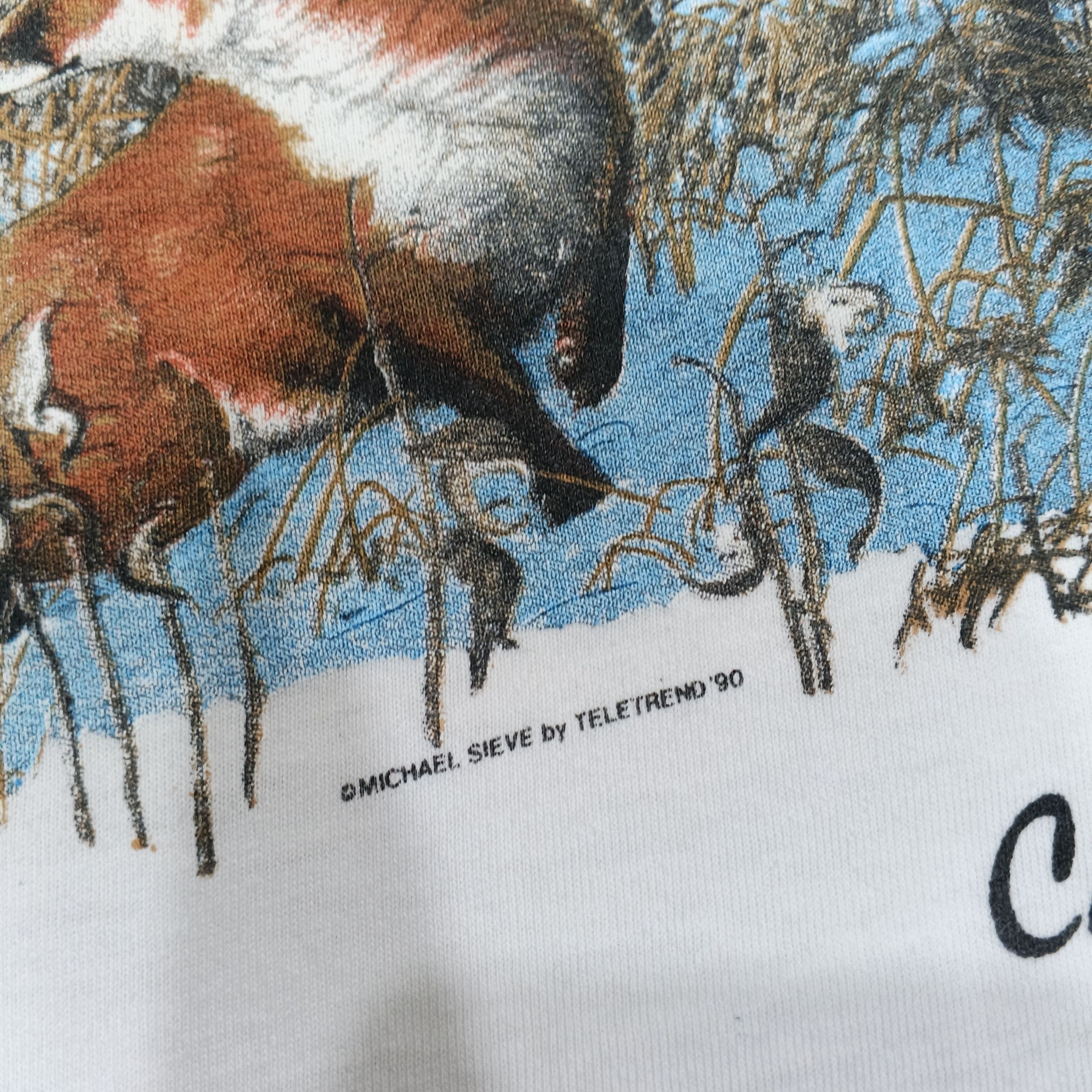Habitat Vintage 90s Single Stitch Art Canada Michael Sieve Tshirt Size US L / EU 52-54 / 3 - 3 Thumbnail
