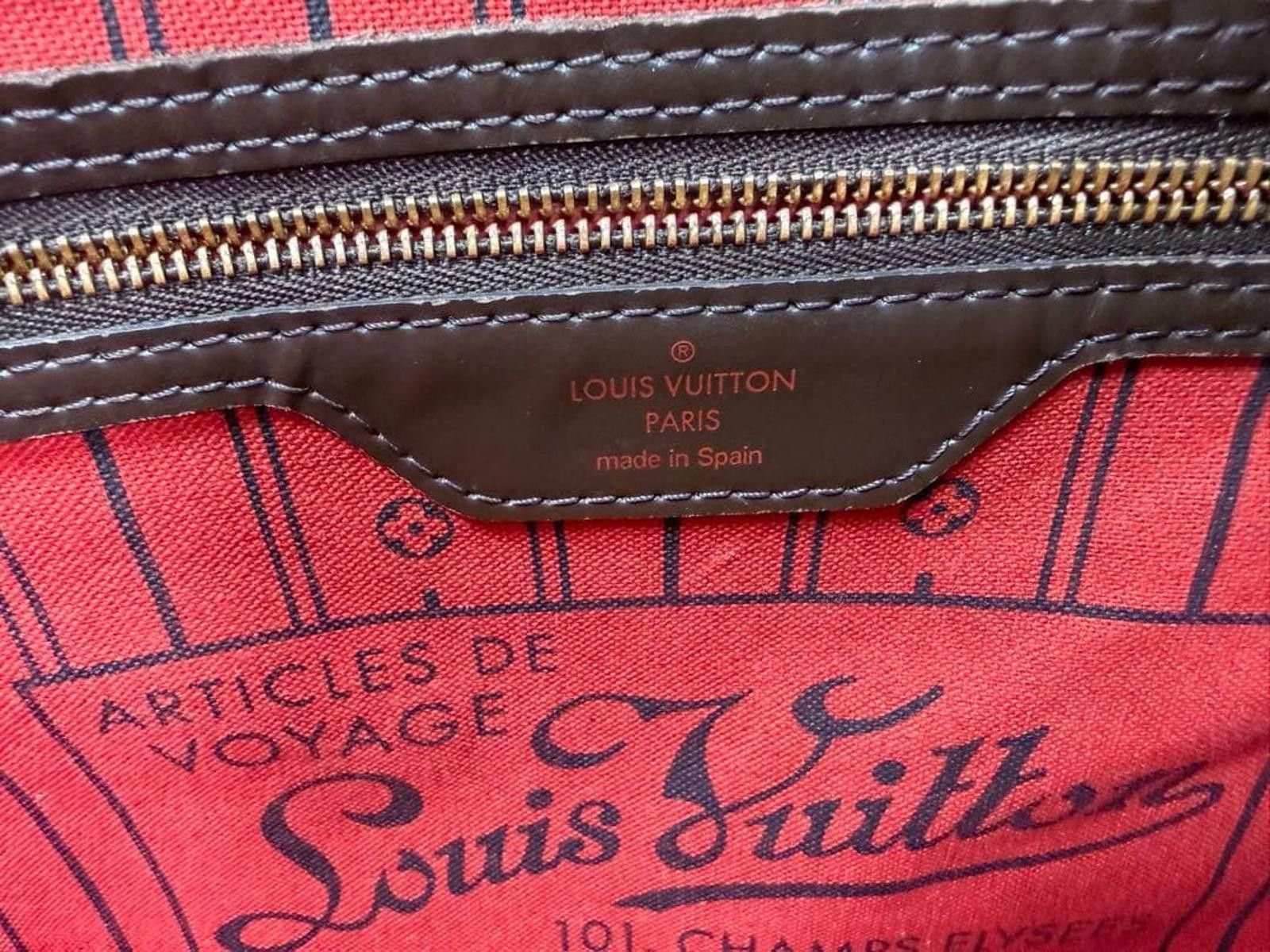 Louis Vuitton Louis Vuitton - Damier Ebene Canvas Neverfull MM Tote Bag Size ONE SIZE - 7 Thumbnail