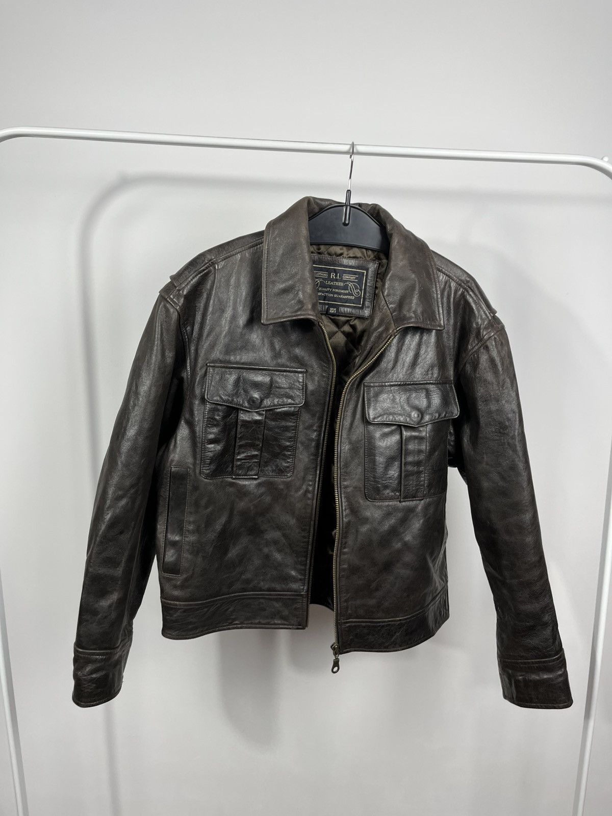 Leather Vintage Heavy Leather Jacket Brown Quilted Lining Biker M Size US M / EU 48-50 / 2 - 12 Thumbnail