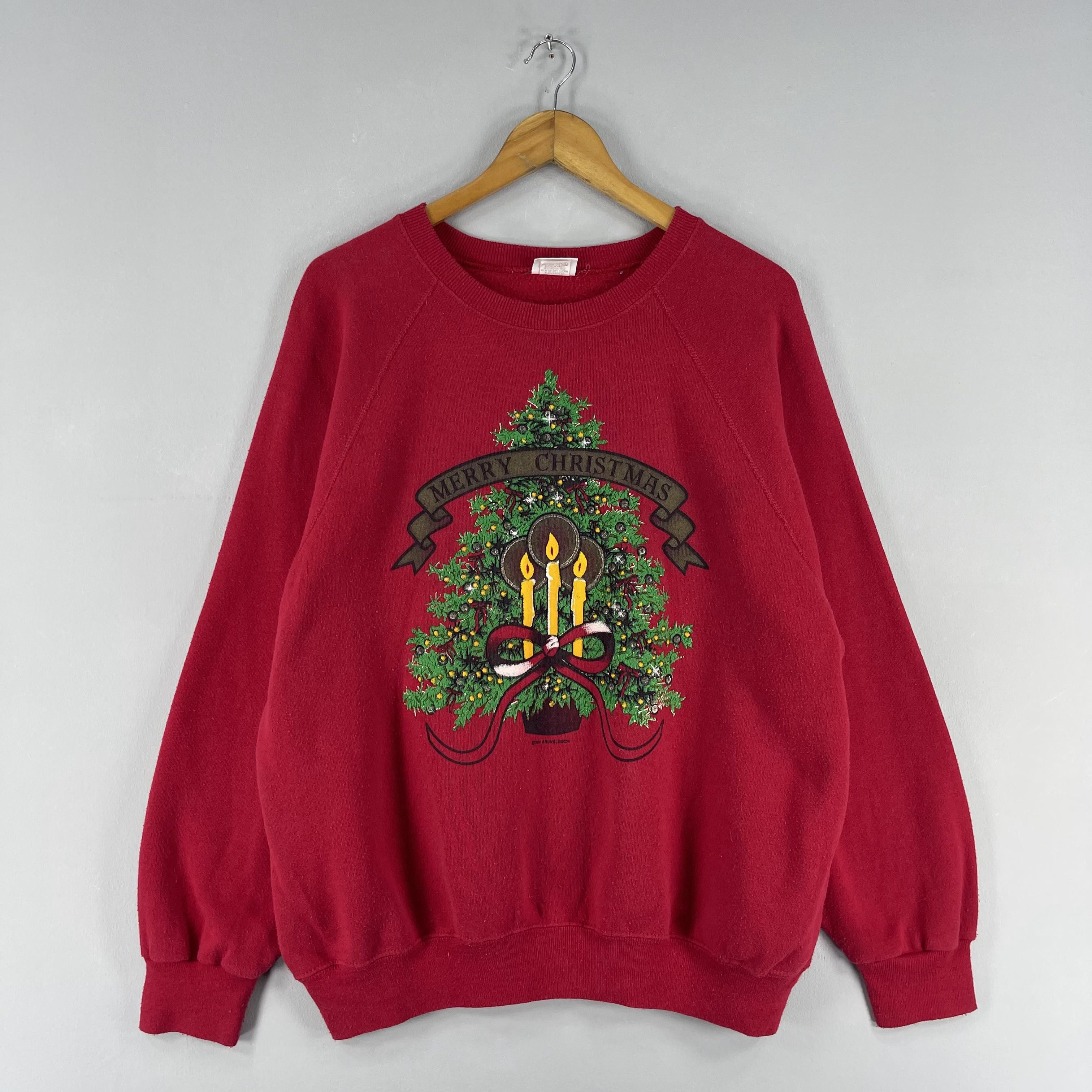 Vintage Vintage 90's MERRY CHRISTMAS Printed Sweatshirt Size US XL / EU 56 / 4 - 5 Thumbnail