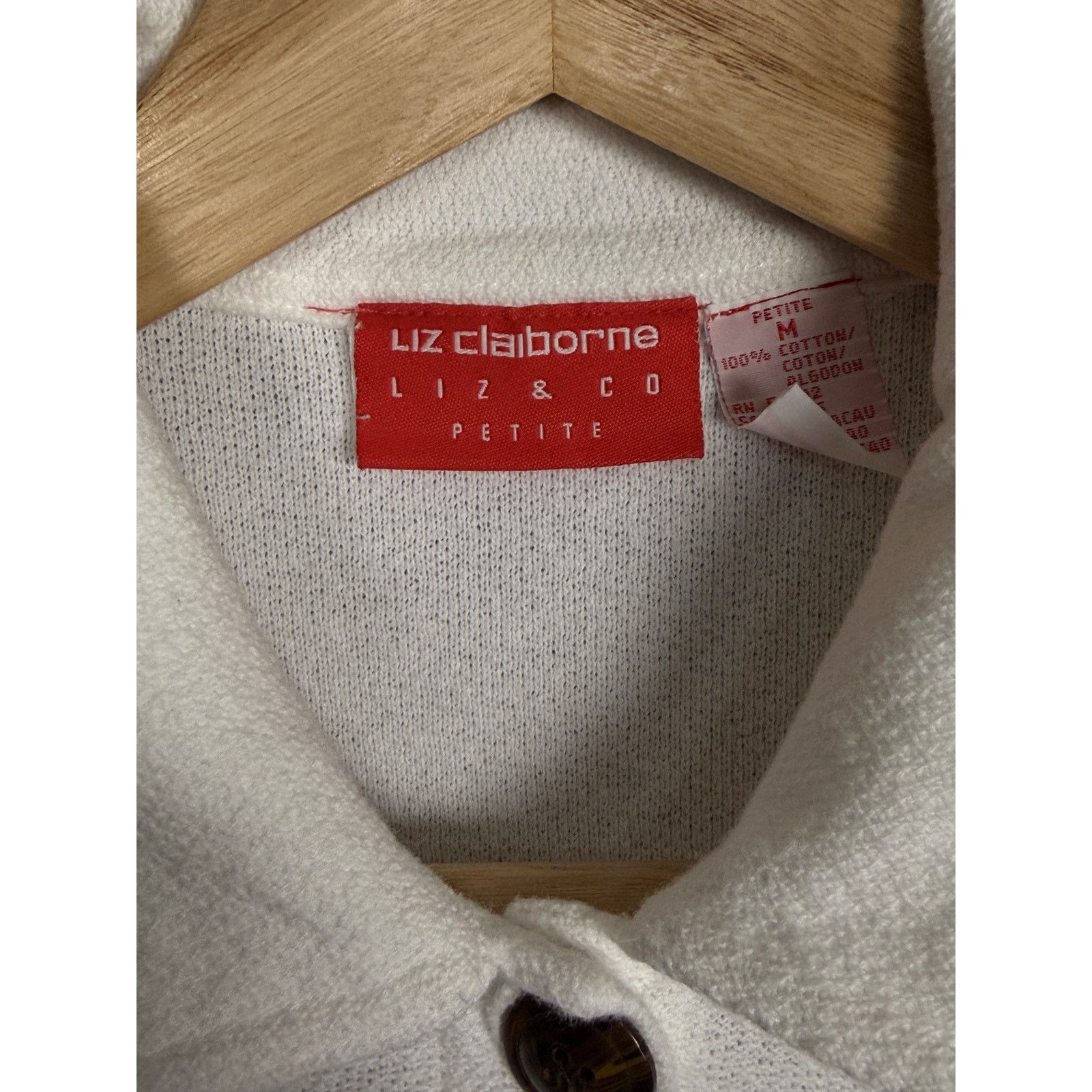 Liz Claiborne Liz Claiborne Petite White Button Down Casual Cotton Jacket Size M / US 6-8 / IT 42-44 - 3 Thumbnail