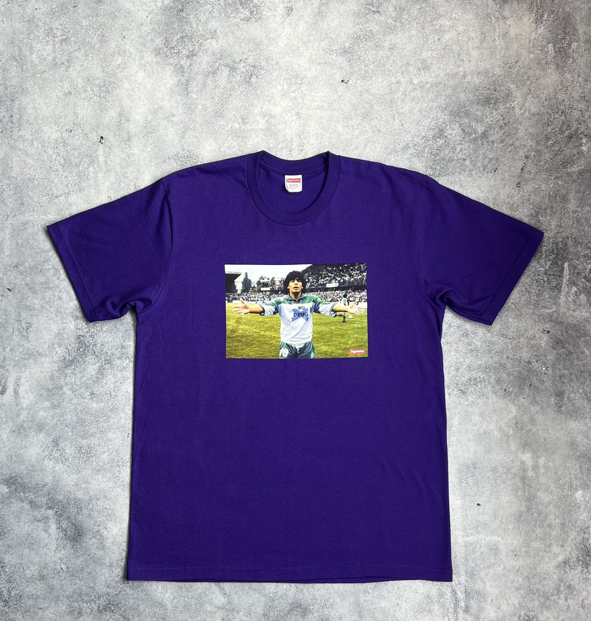 Supreme Supreme purple maradona graphic tee | Grailed