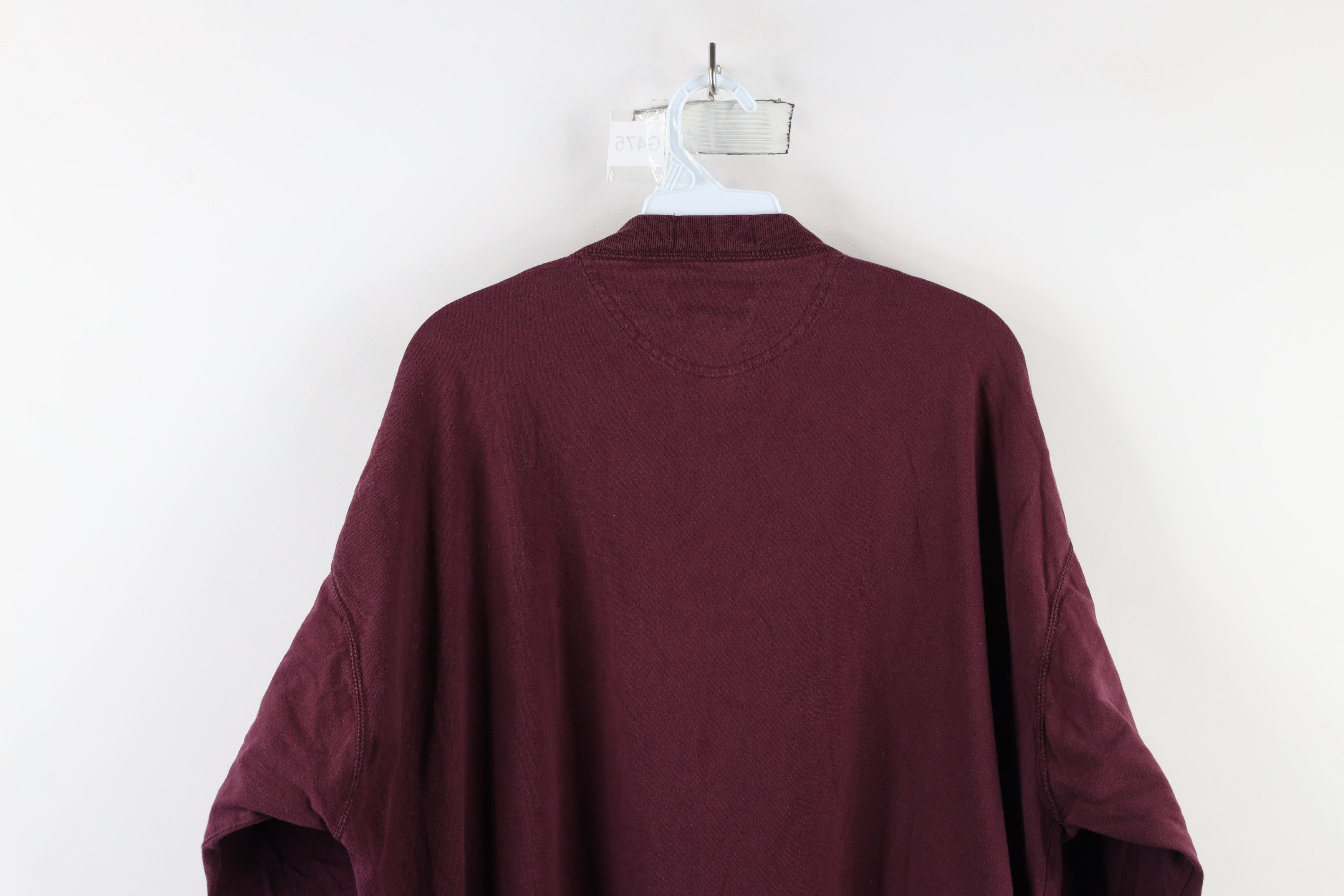 Vintage Vintage 90s Streetwear Long Sleeve Henley T-Shirt Maroon Size US XXL / EU 58 / 5 - 11 Thumbnail