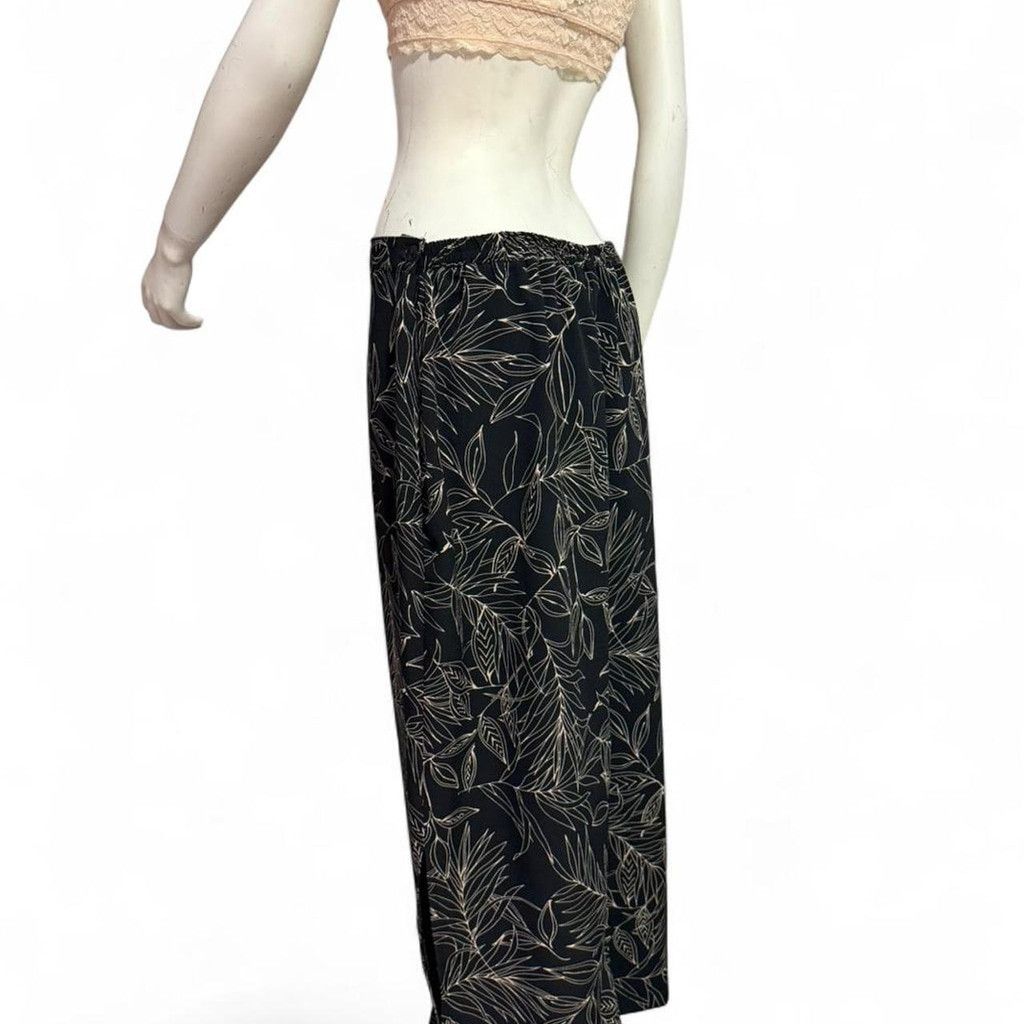 Briggs & Riley Vintage Black and gold leaf print maxi skirt by BRIGGS Size 30" / US 8 / IT 44 - 4 Thumbnail