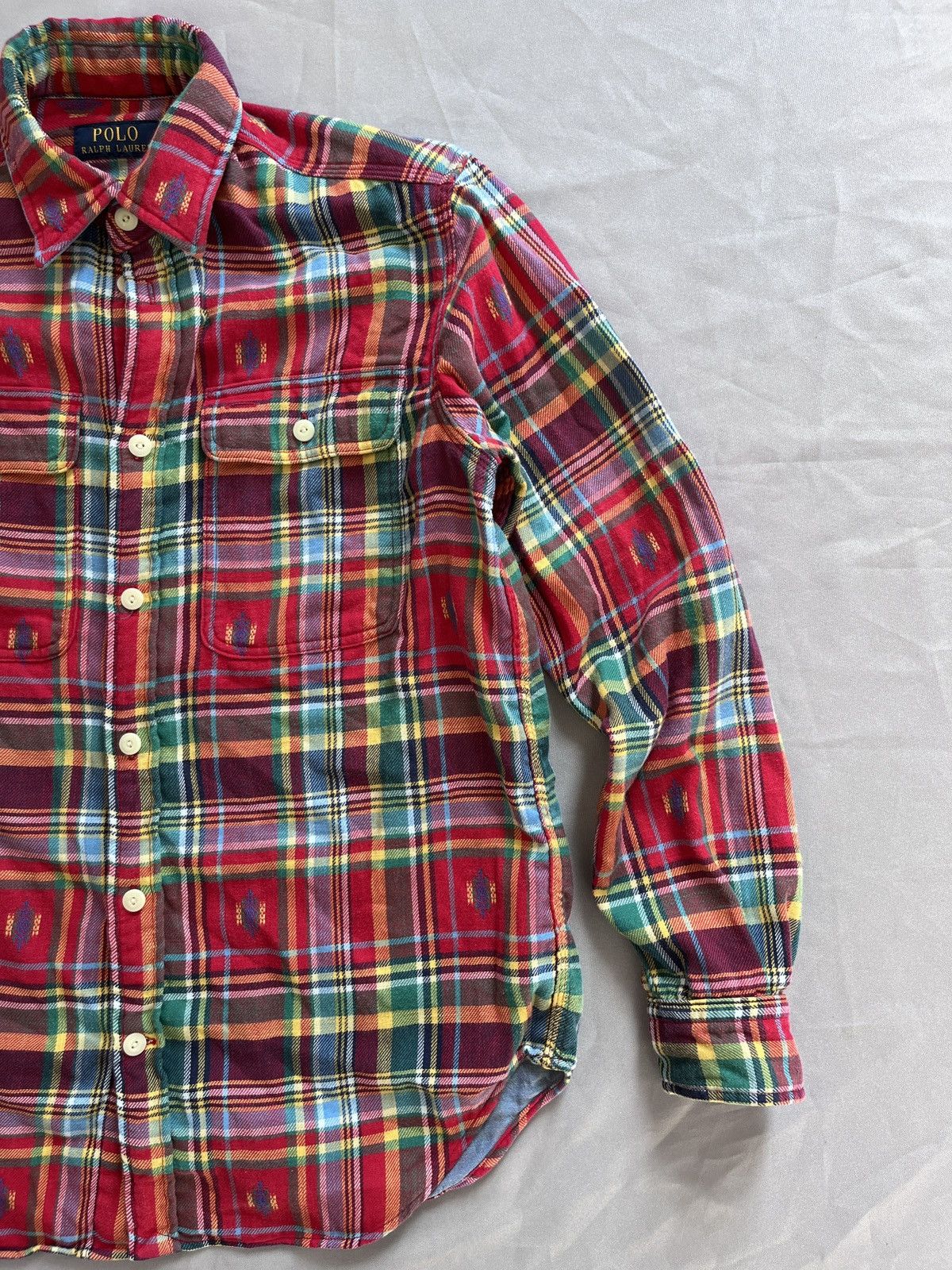 Polo Ralph Lauren Polo Ralph Lauren Flannel Madras Navajo RRL Ornamental Shirt Size US S / EU 44-46 / 1 - 3 Thumbnail