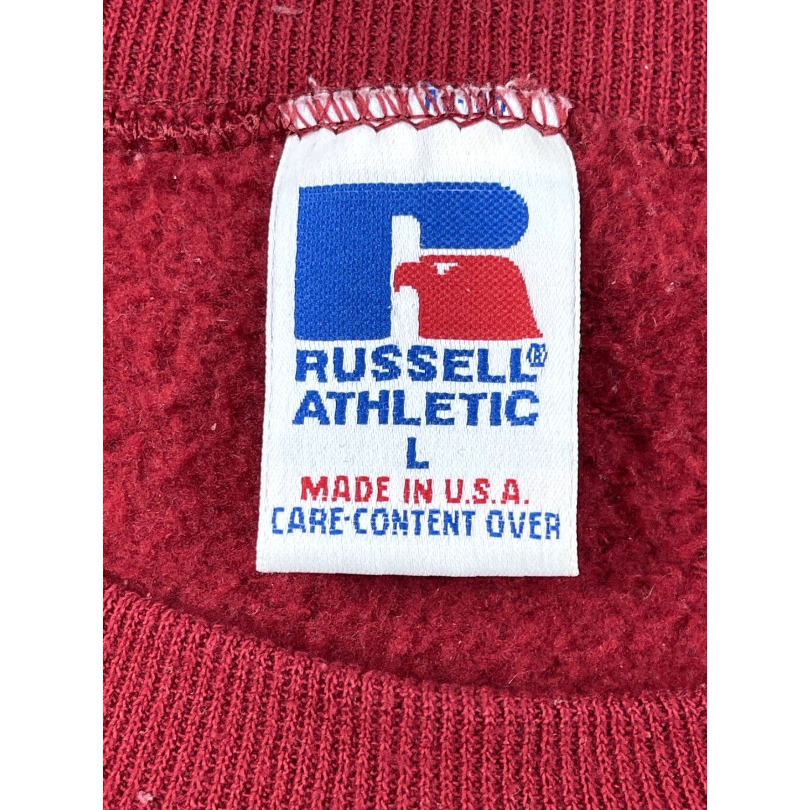 Russell Athletic VINTAGE Russell Athletic Sweatshirt Shirt Crewneck Mens L Red 90s Athletic Logo GOLF RUNNING SKIING Soccer USA - Size L Mens Size US L / EU 52-54 / 3 - 2 Thumbnail