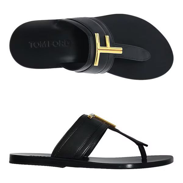 Tom Ford o1loc1c0325 W2924A Sandals Flats in Black Size US 7 / IT 37 - 2 Thumbnail