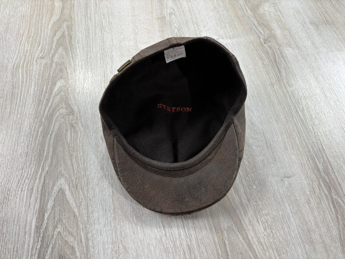 Designer × Stetson Mens leather cap flat hat Stetson Size M Color Brown Size ONE SIZE - 8 Thumbnail