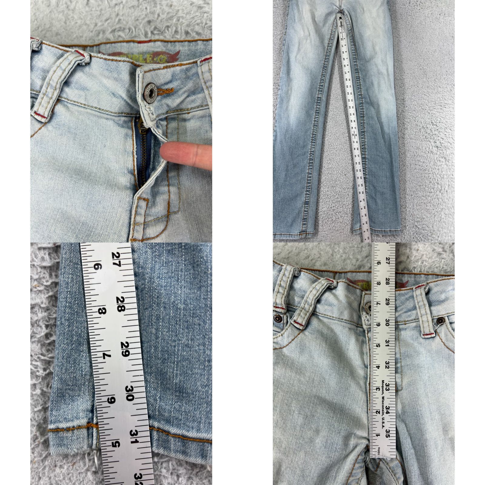 American Eagle Outfitters VINTAGE American Eagle Outfitters Jeans Womens 3 Blue Denim Light Wash Straight Cotton Low 23x31 Women's Jeans Size 26" / US 2 / IT 38 - 8 Thumbnail