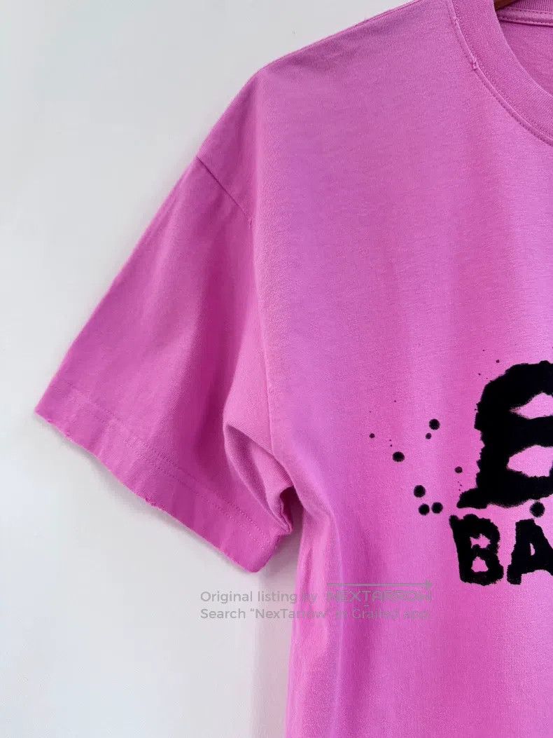 Balenciaga Balenciaga Pink Double B Splatter Graffiti Short Sleeve Size US XS / EU 42 / 0 - 4 Thumbnail