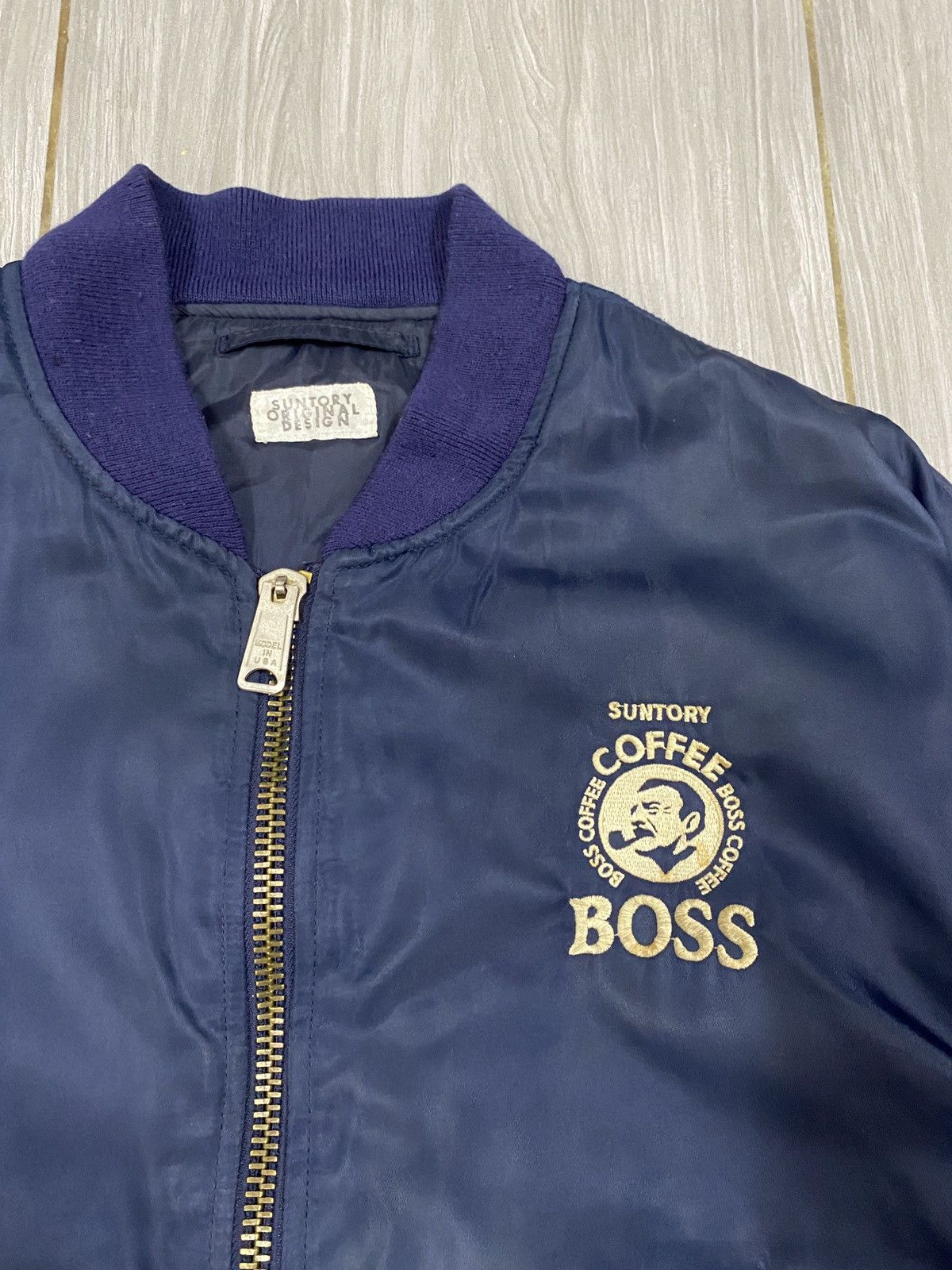 Japanese Brand Vtg Coffe Boss MA 1 Bomber Jacket Size US L / EU 52-54 / 3 - 9 Thumbnail