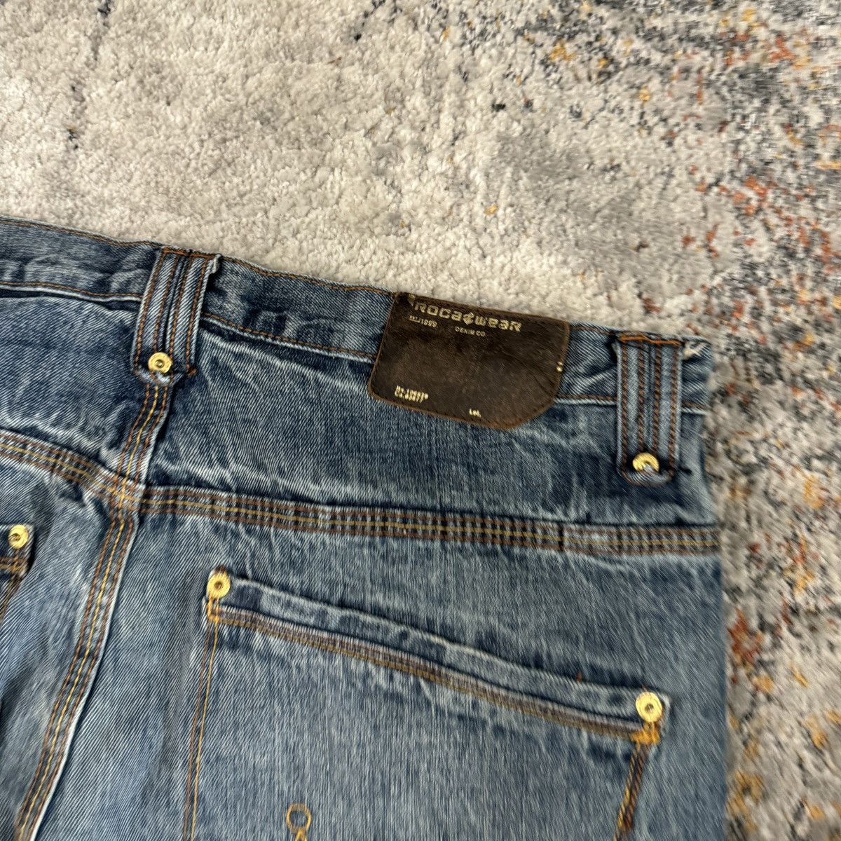 JNCO × Rocawear × Vintage Vintage y2k Rocawear baggy wide leg embroidered crazy jeans Size US 36 / EU 52 - 4 Thumbnail