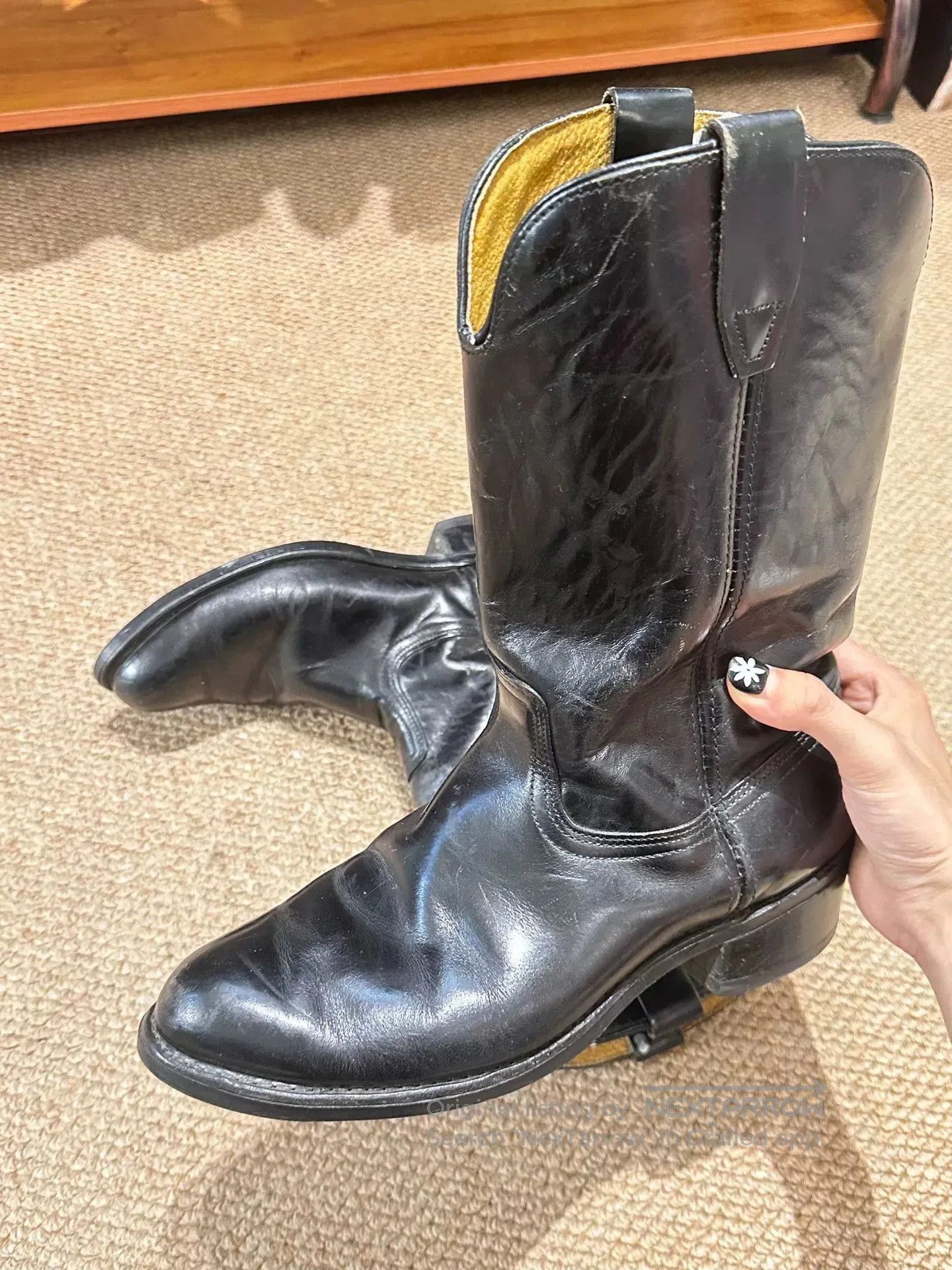 Vintage Vintage American Western Leather Boots. Size US 9.5 / EU 42-43 - 3 Thumbnail