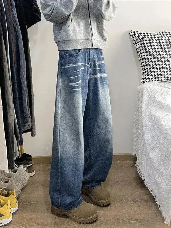 Japanese Brand Retro loose wide leg gradient jeans Size US 32 / EU 48 - 2 Thumbnail
