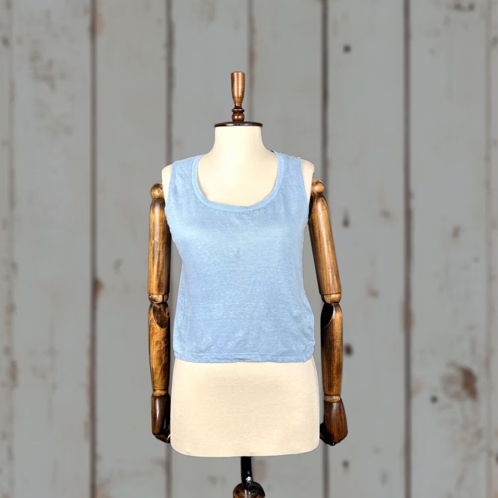 Vintage CLAUDIE PIERLOT Tank Top Womens Size 1 Blue Sleeveless Scoop Neck Viscous Shirt Casual, Party/Cocktail, Travel US Shipping Ready Womens Size XS / US 0-2 / IT 36-38 - 1 Thumbnail