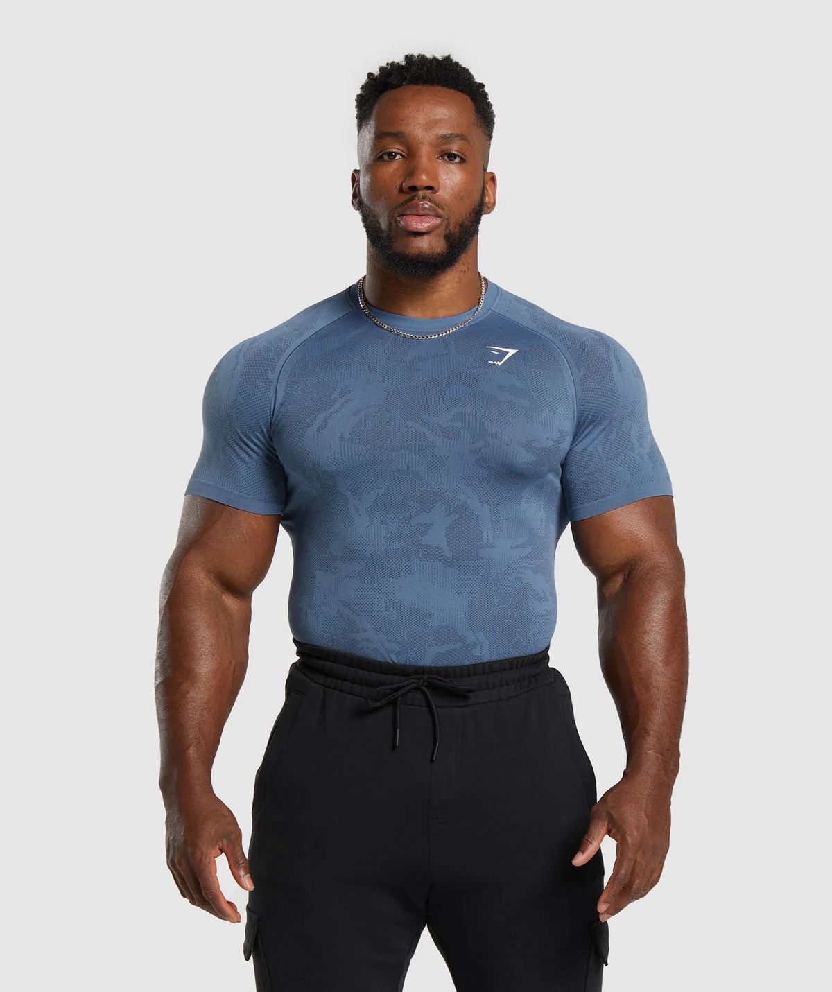 Gymshark Gymshark Onyx V5 5.0 Black/Blue T-Shirt David Laid (M