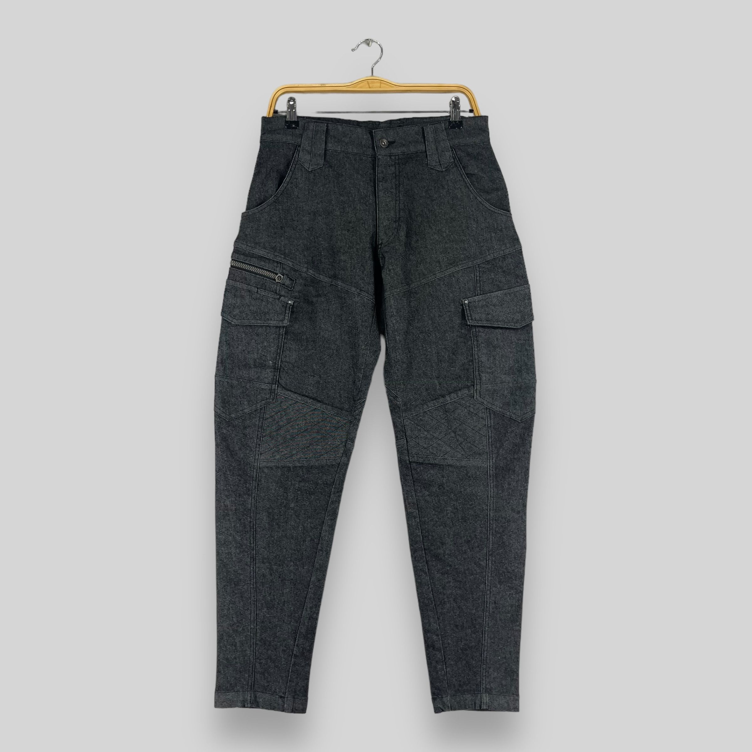 Vintage Japanese Hook-Up Black Padded Bondage Cargo Pant