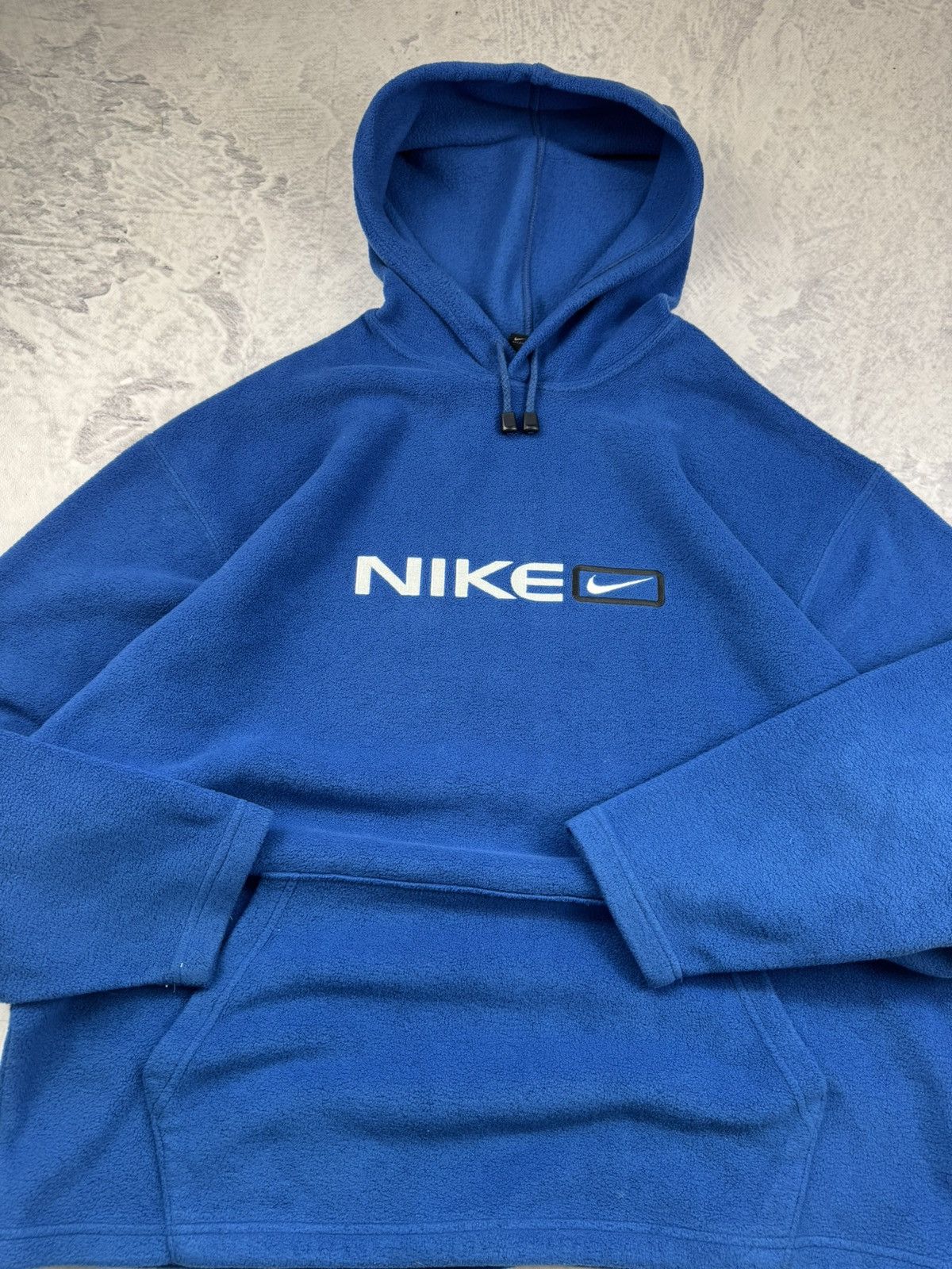 Nike × Vintage NIKE VINTAGE TEDDY FLEECE CENTER LOGO OVERSIZE BOXY HOODIE Size US XL / EU 56 / 4 - 4 Thumbnail