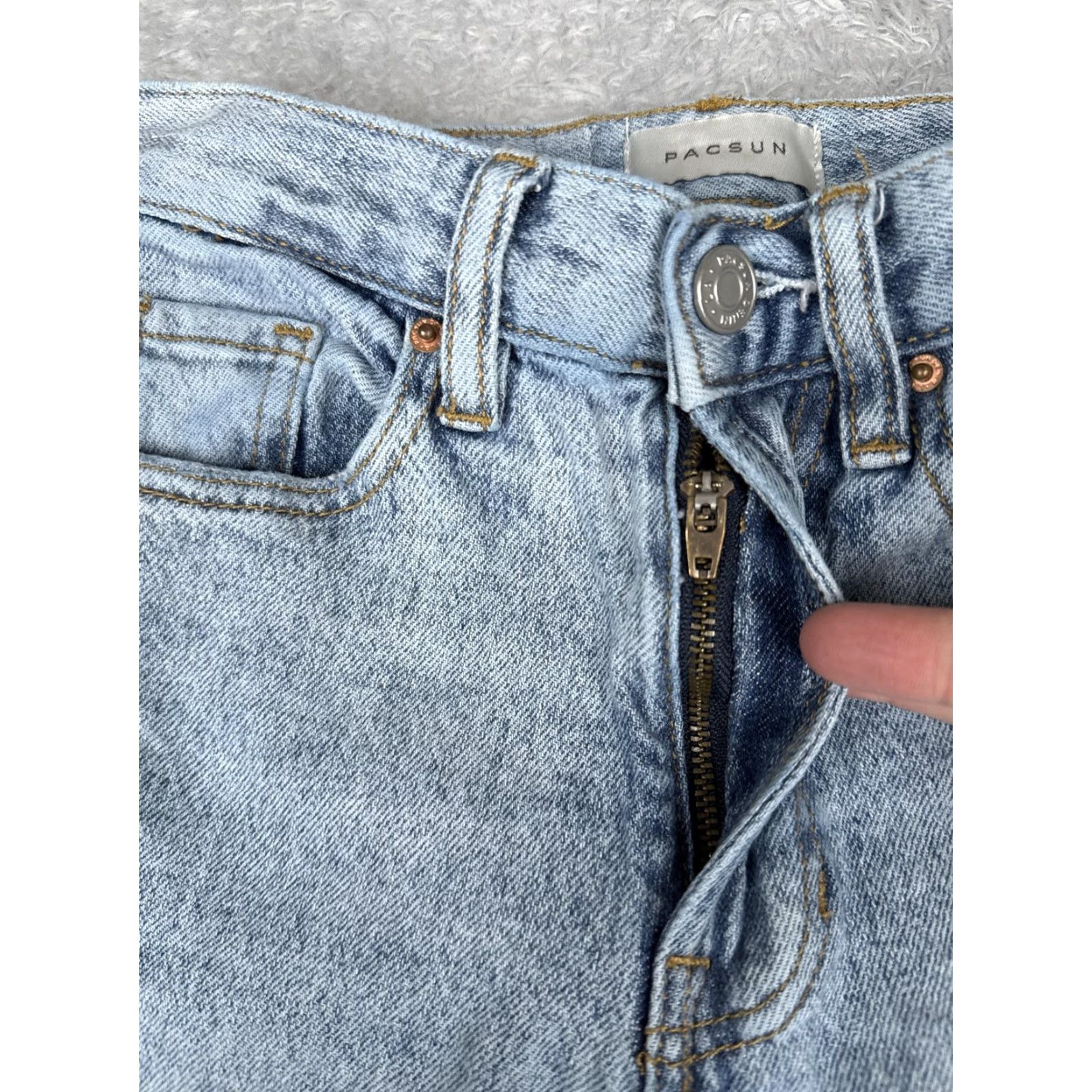 Pacsun PacSun Jeans Womens 22 Light Blue Wash Stretch High Rise Bootcut Denim Zip Fly 5-Pocket Cowboy Womens Size 40" / US 18 - 5 Thumbnail