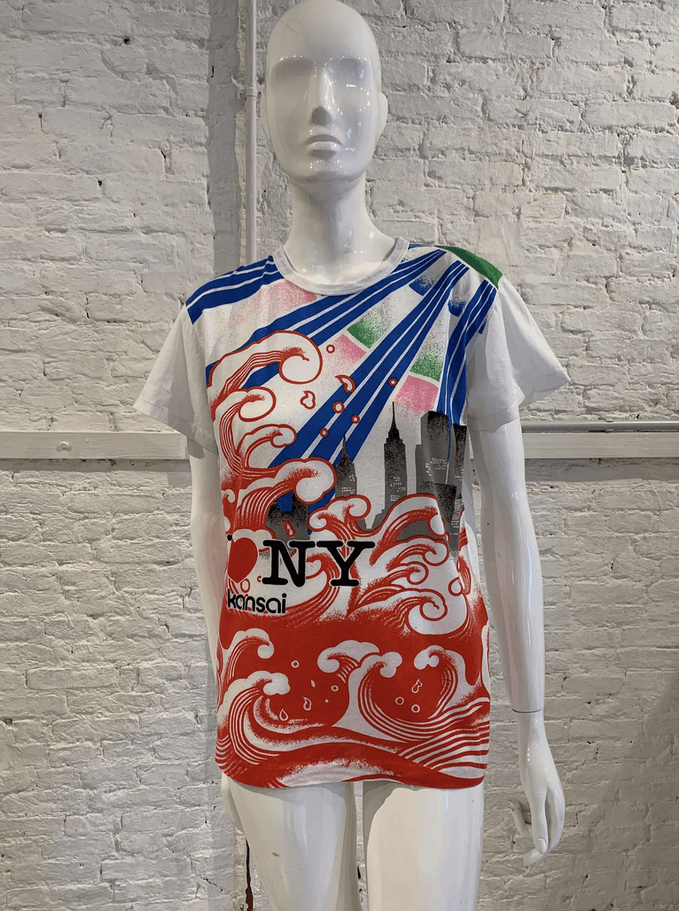 Kansai Yamamoto Rare Vintage 1980s white cotton T-shirt by Kansai Yamamoto Size M / US 6-8 / IT 42-44 - 1 Thumbnail