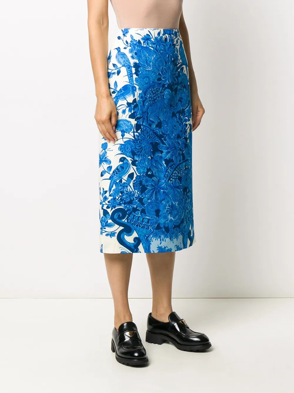 Valentino o1y0326 Midi Skirt in Blue/White Size 32" / US 10 / IT 46 - 3 Thumbnail
