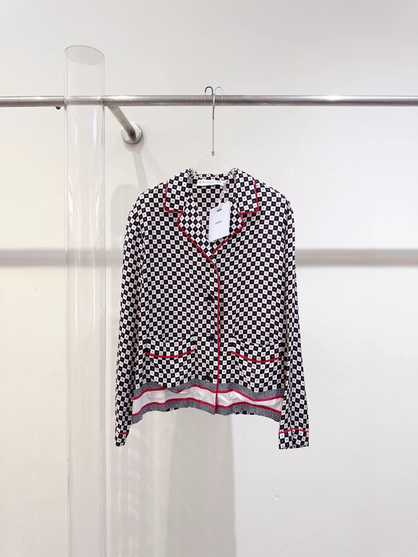 Dior Dior Checkerboard Heart Silk Shirt F38 Size S / US 4 / IT 40 - 1 Thumbnail