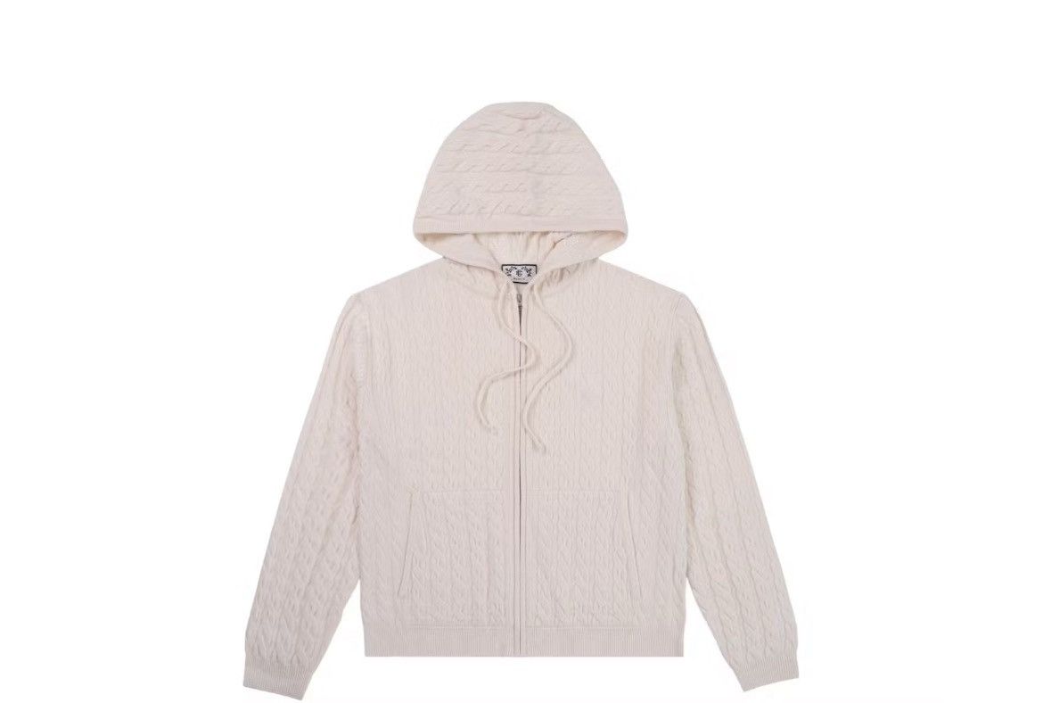 Eric Emanuel Eric Emanuel EE white cable knit zip up hoodie XL Size US XL / EU 56 / 4 - 1 Thumbnail
