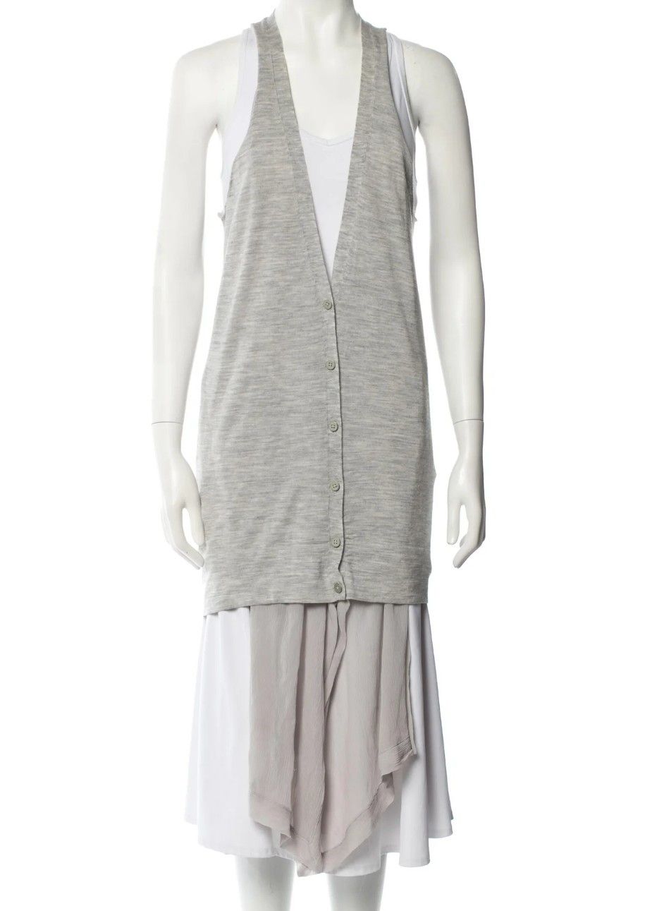 Other Kaufmanfranco Merino Wool Tunic Plunging Neckline Gray Med. Size M / US 6-8 / IT 42-44 - 7 Thumbnail