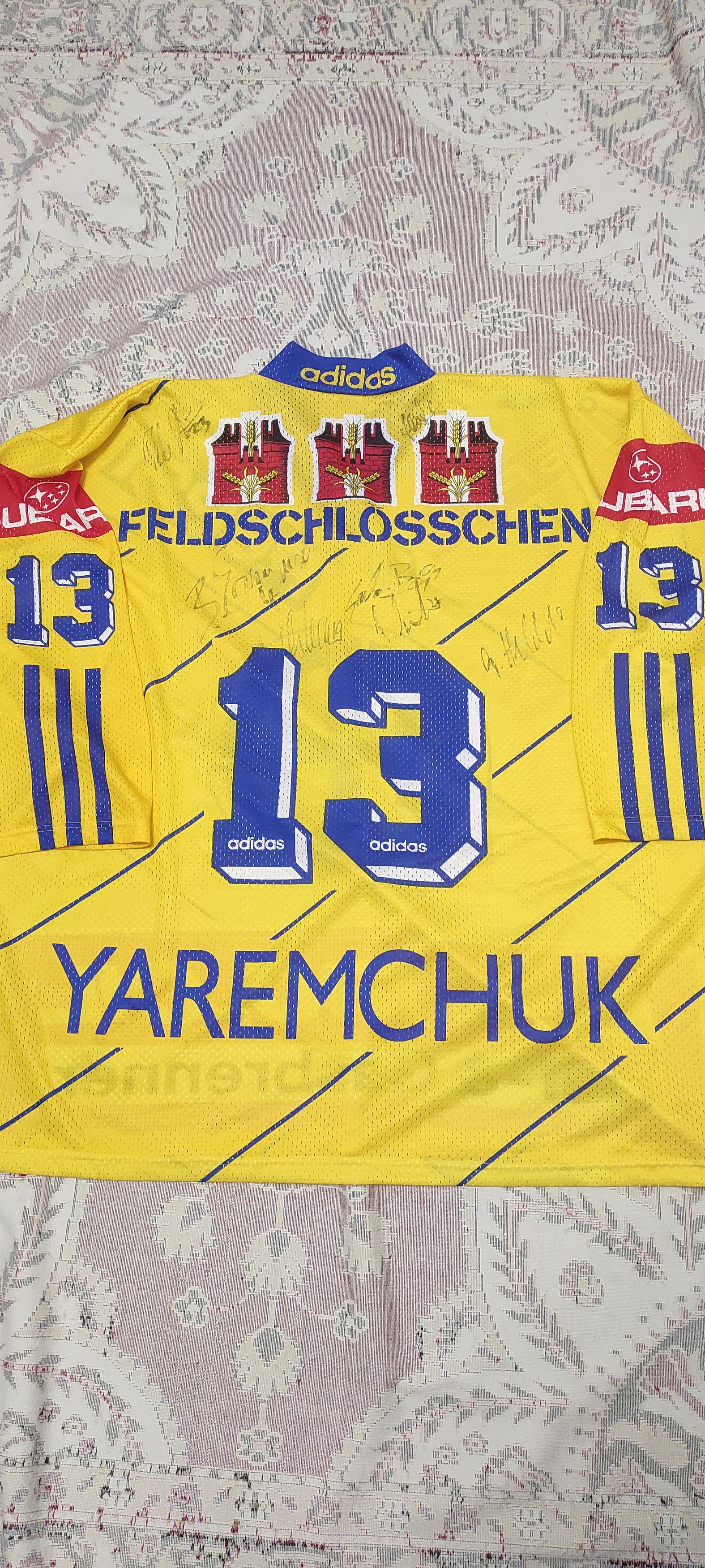 image of Hc Davos 13 Yaremchuk Adidas Ice Hockey Vintage Swiss in Yellow, Men's (Size XL)