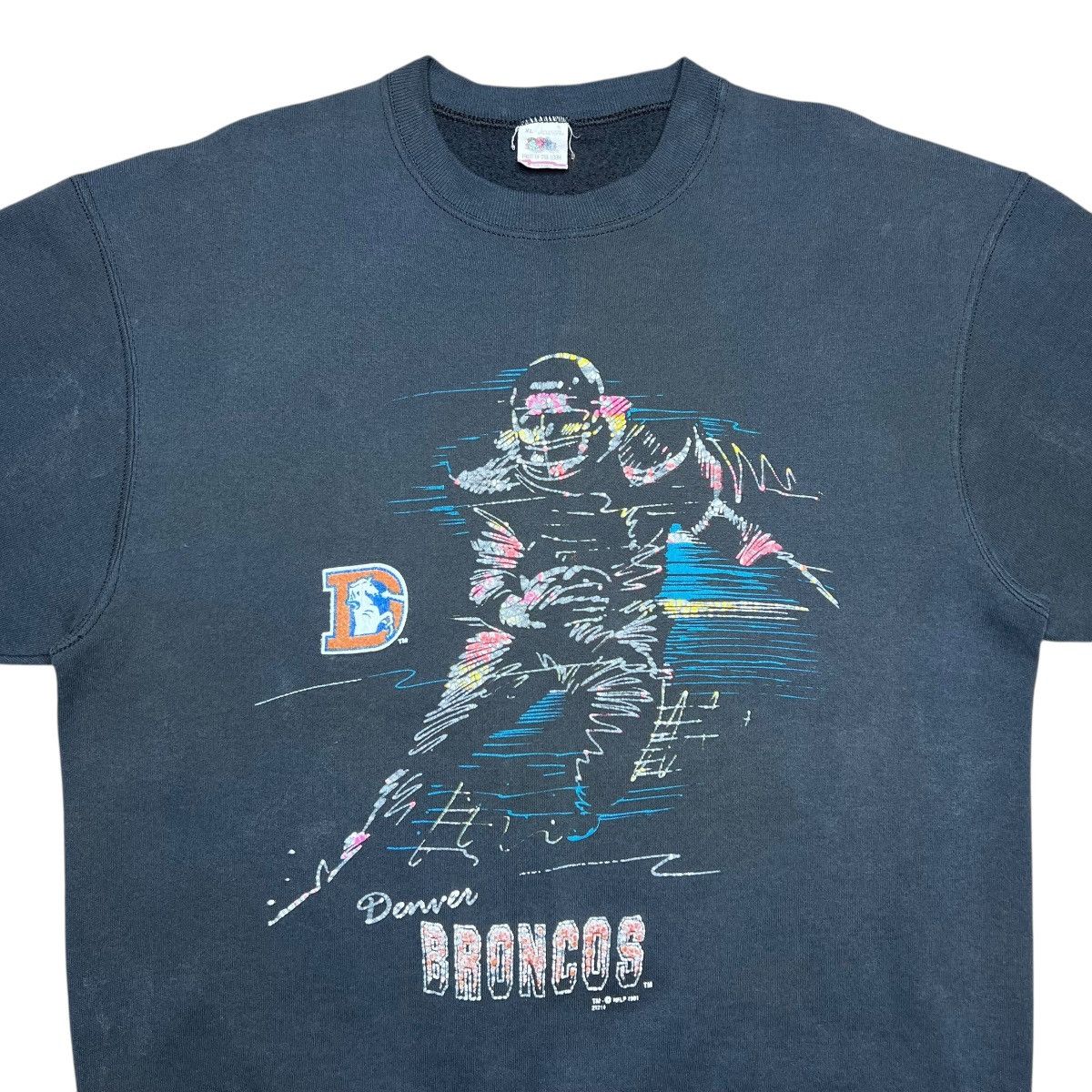 NFL Vtg 1991 NFL Denver Broncos Player Art Spell Out Sweatshirt Size US XL / EU 56 / 4 - 6 Thumbnail