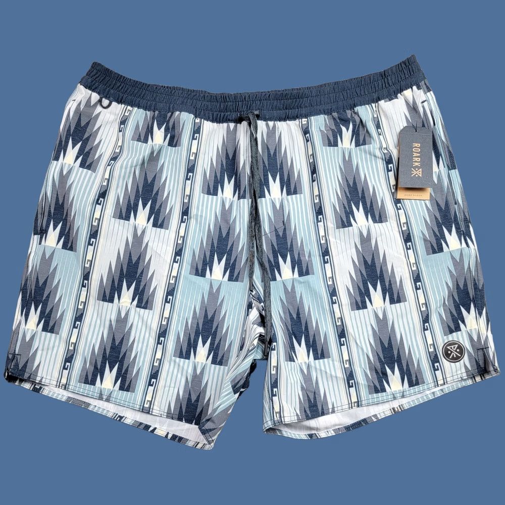Roark Roark Shorey Poncho Shorts Mens XL Blue Aztec Oaxaca Hemp Blend Swim Trunks Size US 36 / EU 52 - 1 Thumbnail