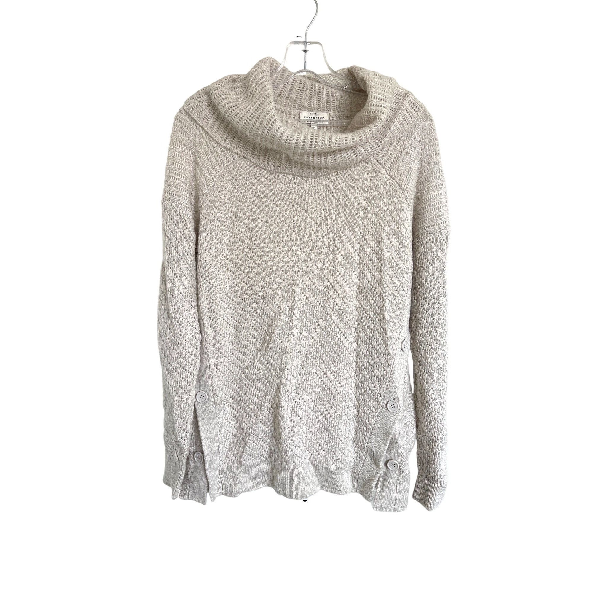 Lucky Brand Lucky Brand Alyssa Cowl Neck Sweater With Side Buttons Size S / US 4 / IT 40 - 4 Thumbnail