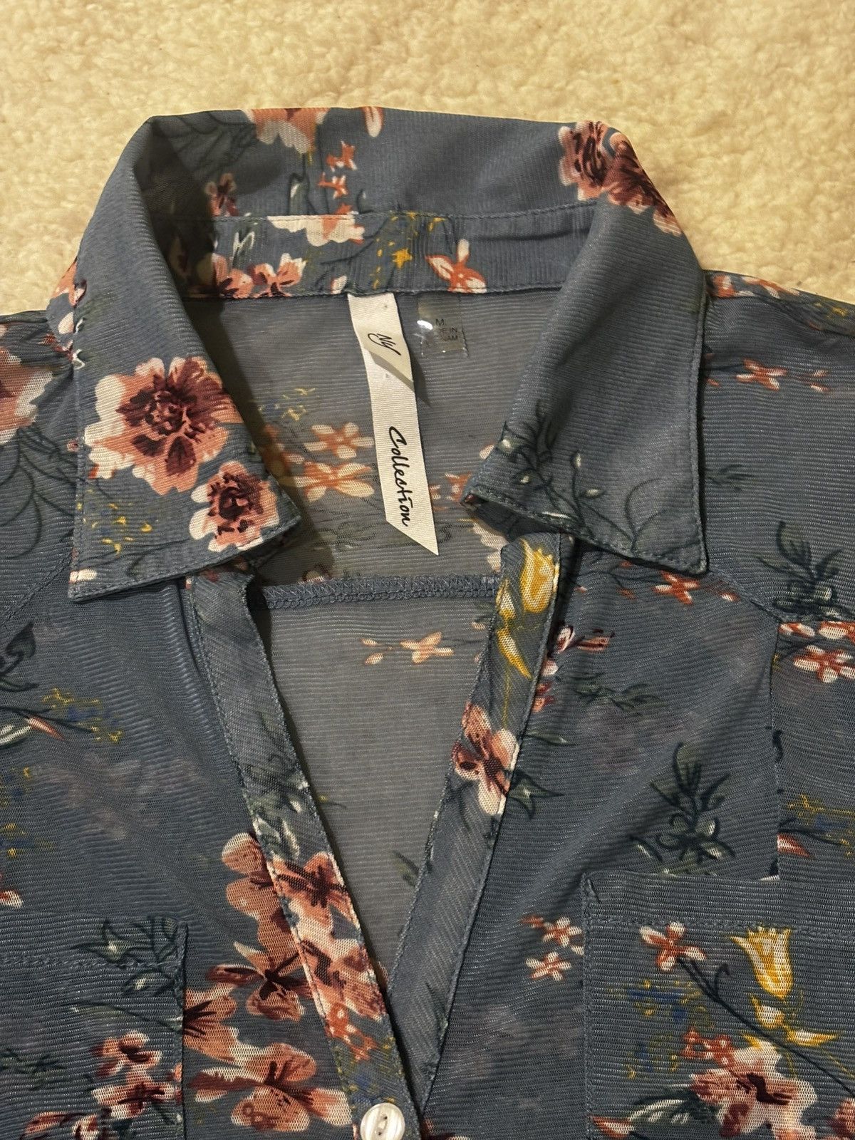 Other Blue floral long shirt1526 Size M / US 6-8 / IT 42-44 - 6 Thumbnail