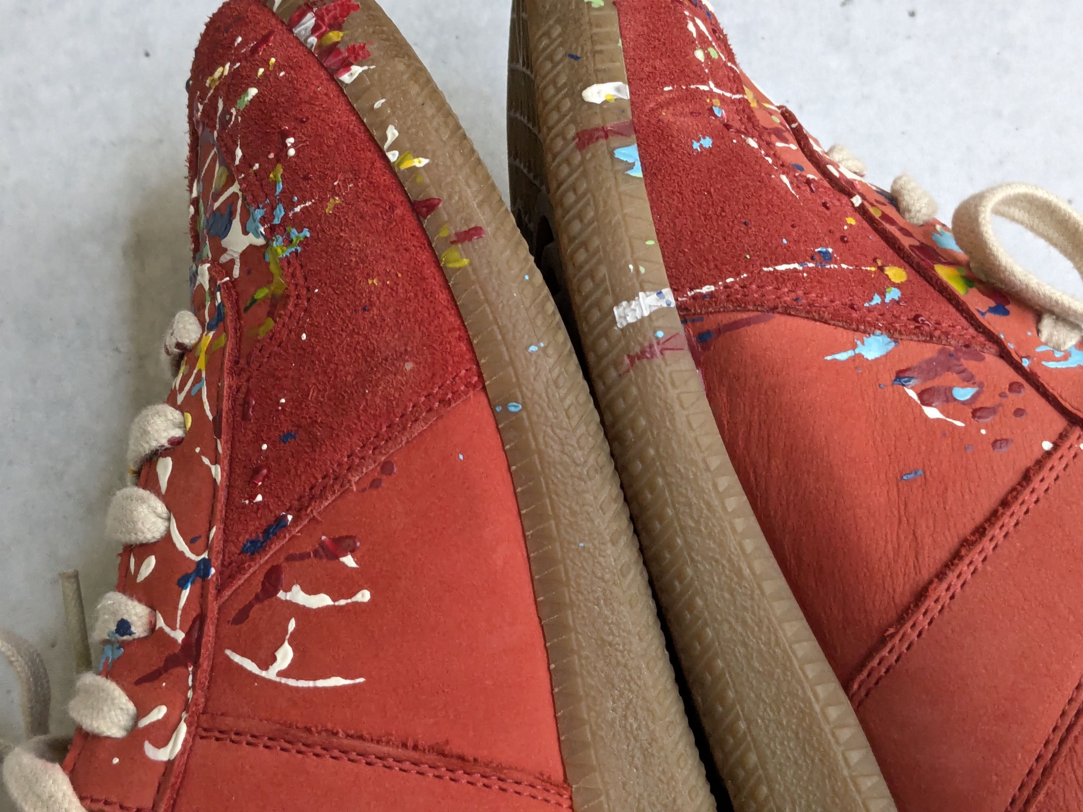 Maison Margiela Maison Margiela Replica GAT Paint Splatter Red 8 41 High Top Size US 8 / EU 41 - 11 Thumbnail