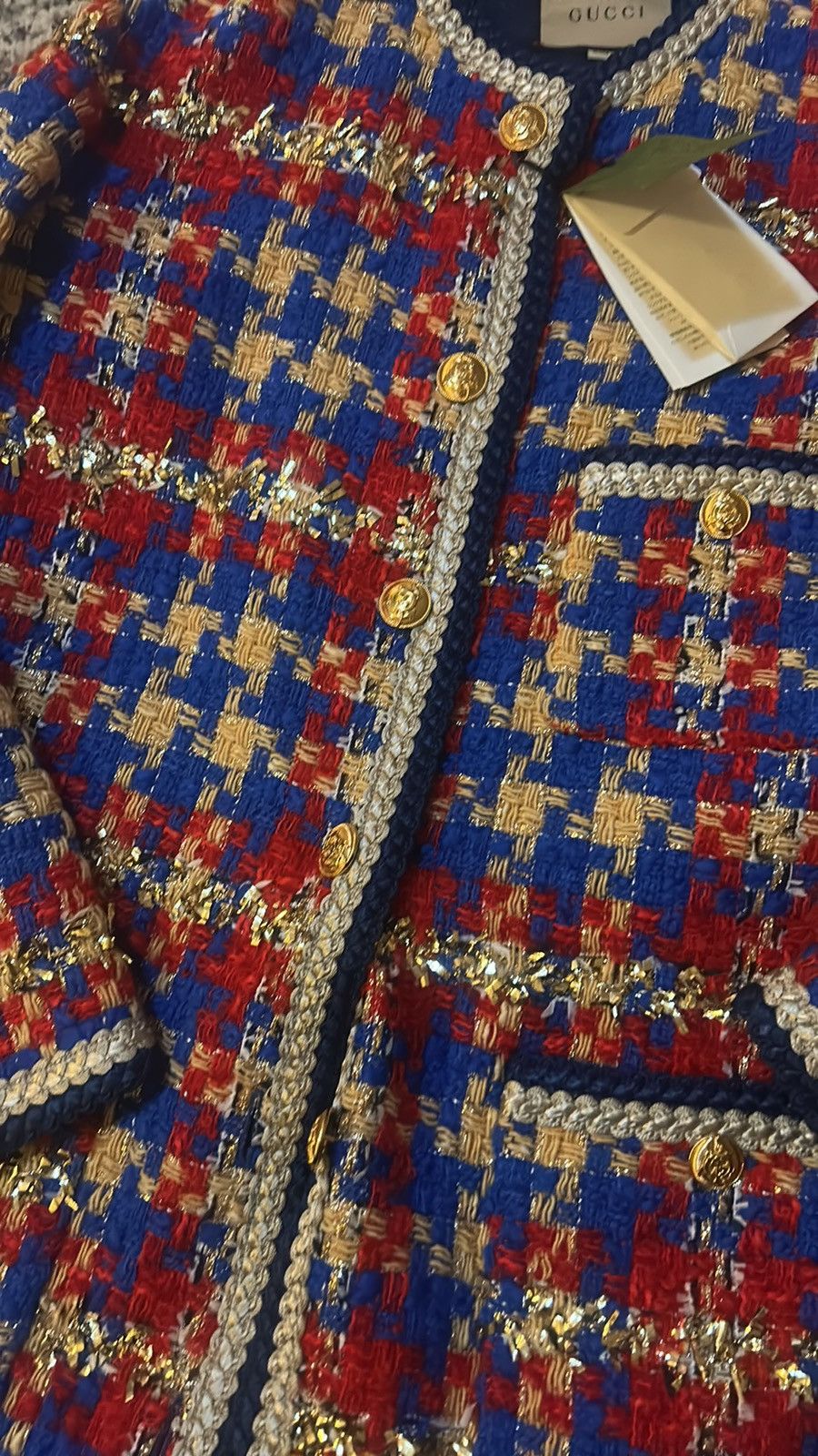 Gucci Gucci Lame Check Wool Tweed Jacket size IT 46 Size L / US 10 / IT 46 - 11 Thumbnail
