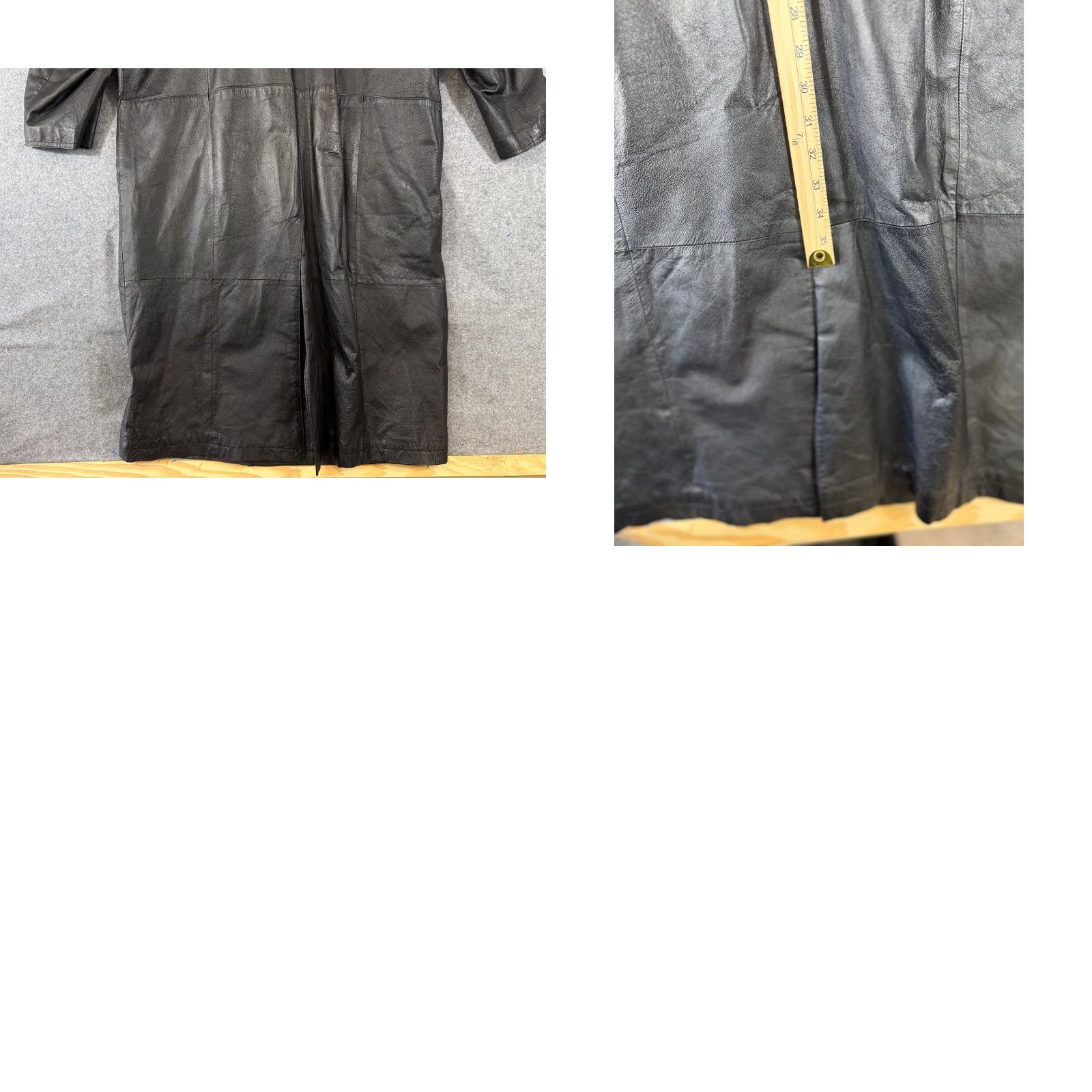 Brooks VINTAGE Out Brook Trench Coat Womens 2X Black Leather Button Front Lined Long Sleeve Western Women’s Coat Size XXL / US 16-18 / IT 52-54 - 9 Thumbnail