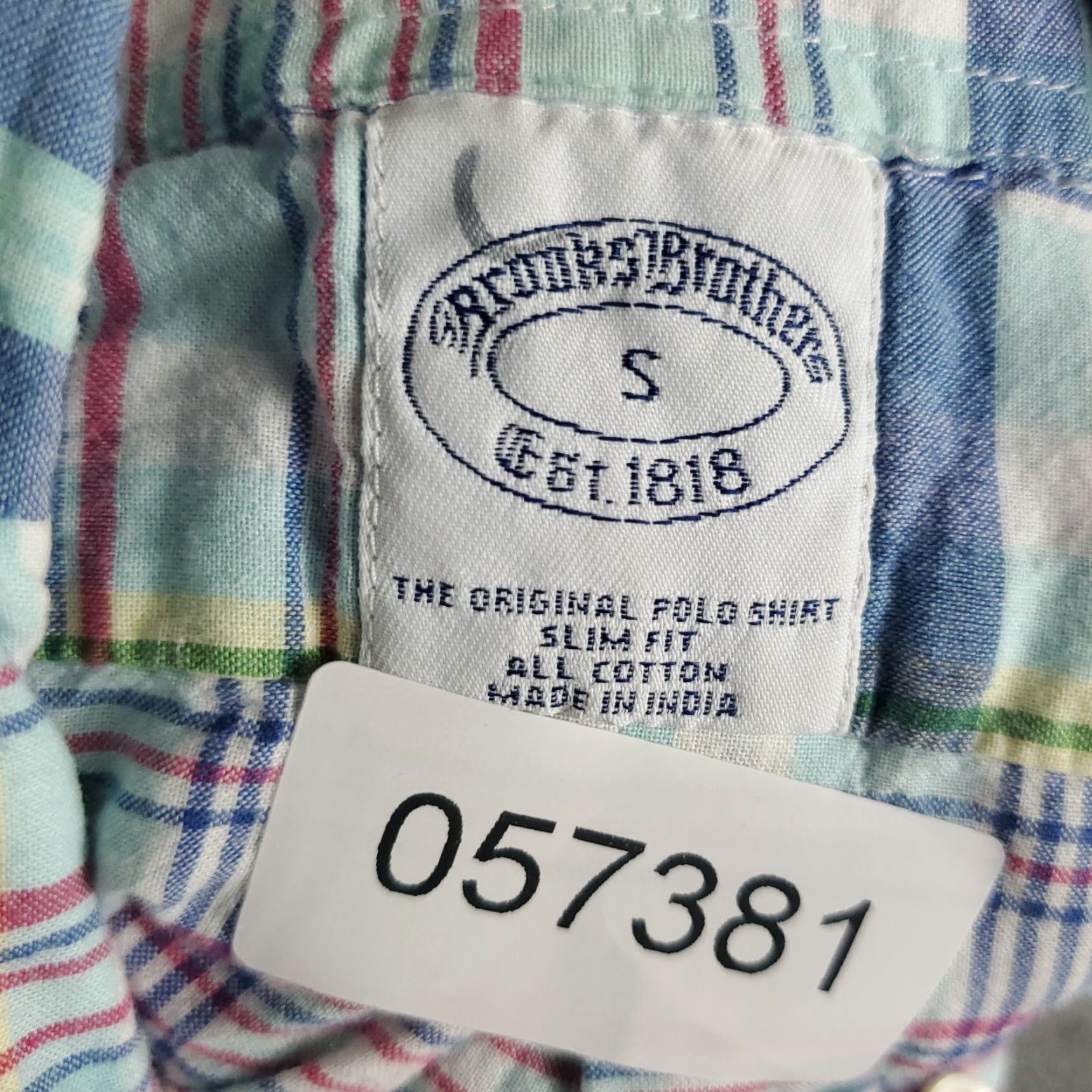 Brooks Brothers Brooks Brothers Slim Fit Button-Up Shirt Mens Small Blue Plaid Long Sleeve Size US S / EU 44-46 / 1 - 7 Thumbnail