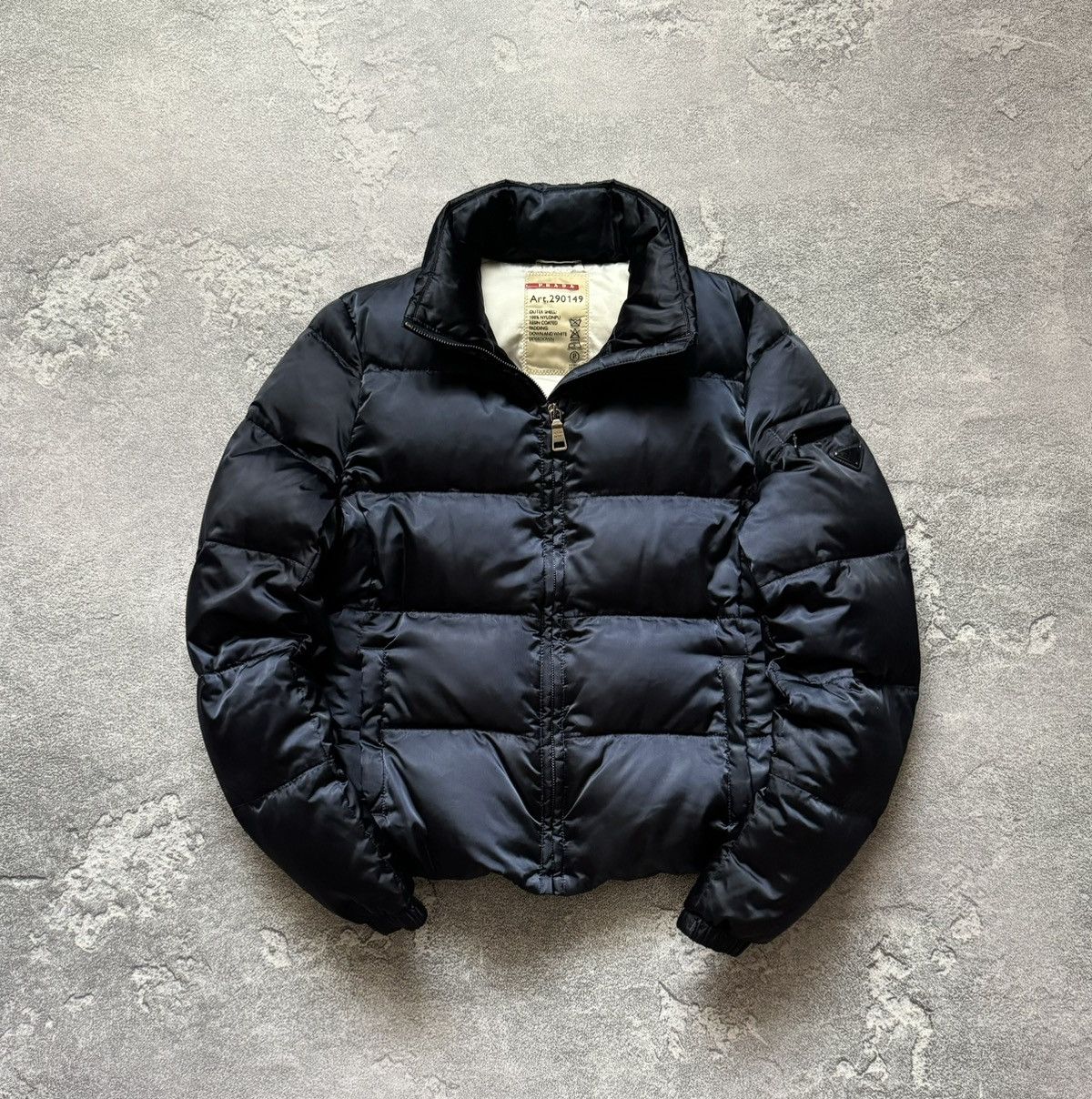 Prada 42size down jacket bomber zip quilted puffer