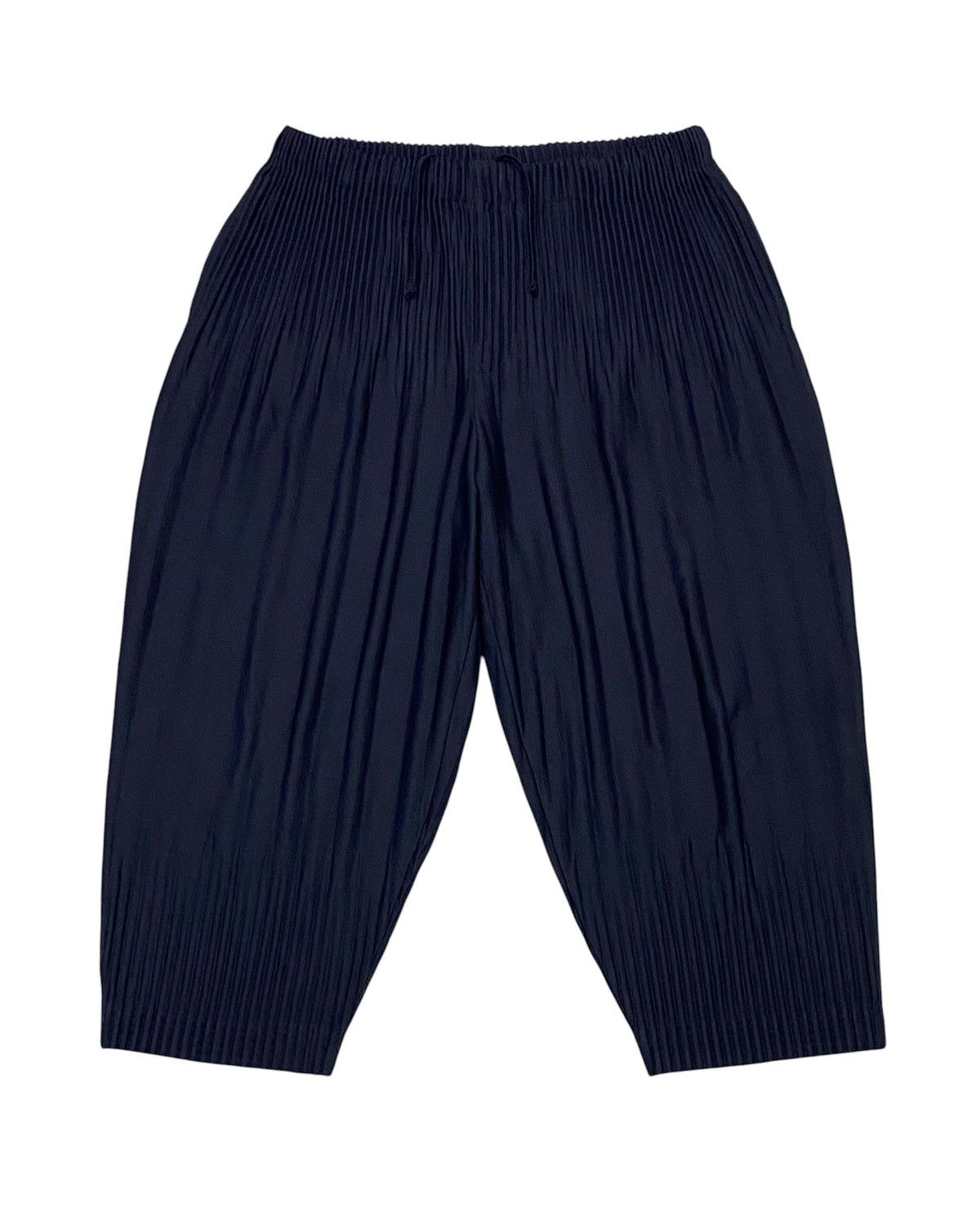 Issey Miyake Homme Plisse Issey Miyake Blue Black Pleated Cropped Pants Size US 34 / EU 50 - 4 Thumbnail