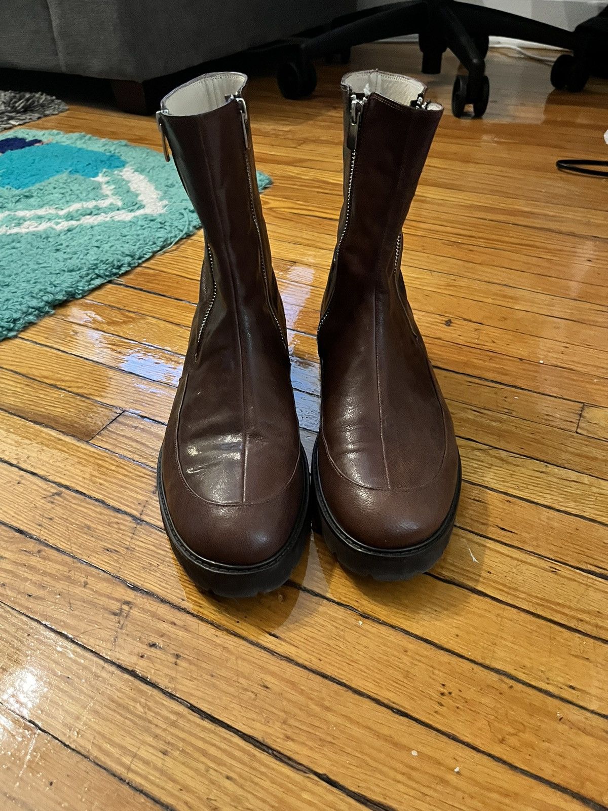 image of Maryam Nassir Zadeh Sample Side Zip Ankle Boots in Brown, Men's (Size 11)