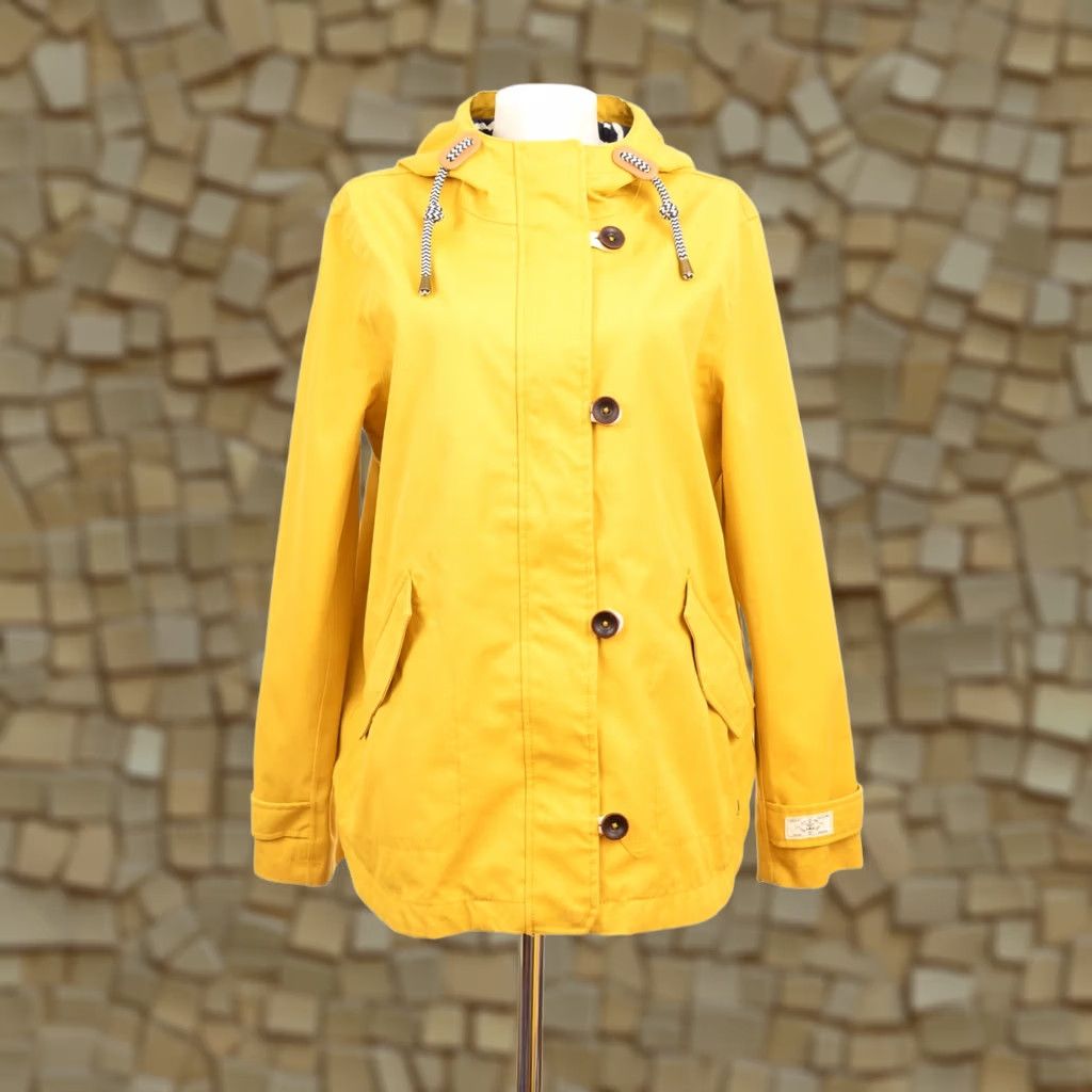 Vintage Joules Rain Coat Coast Waterproof Jacket Women UK 14 Yellow Rain Coat Waterproof Coat Size XL / US 12-14 / IT 48-50 - 1 Thumbnail