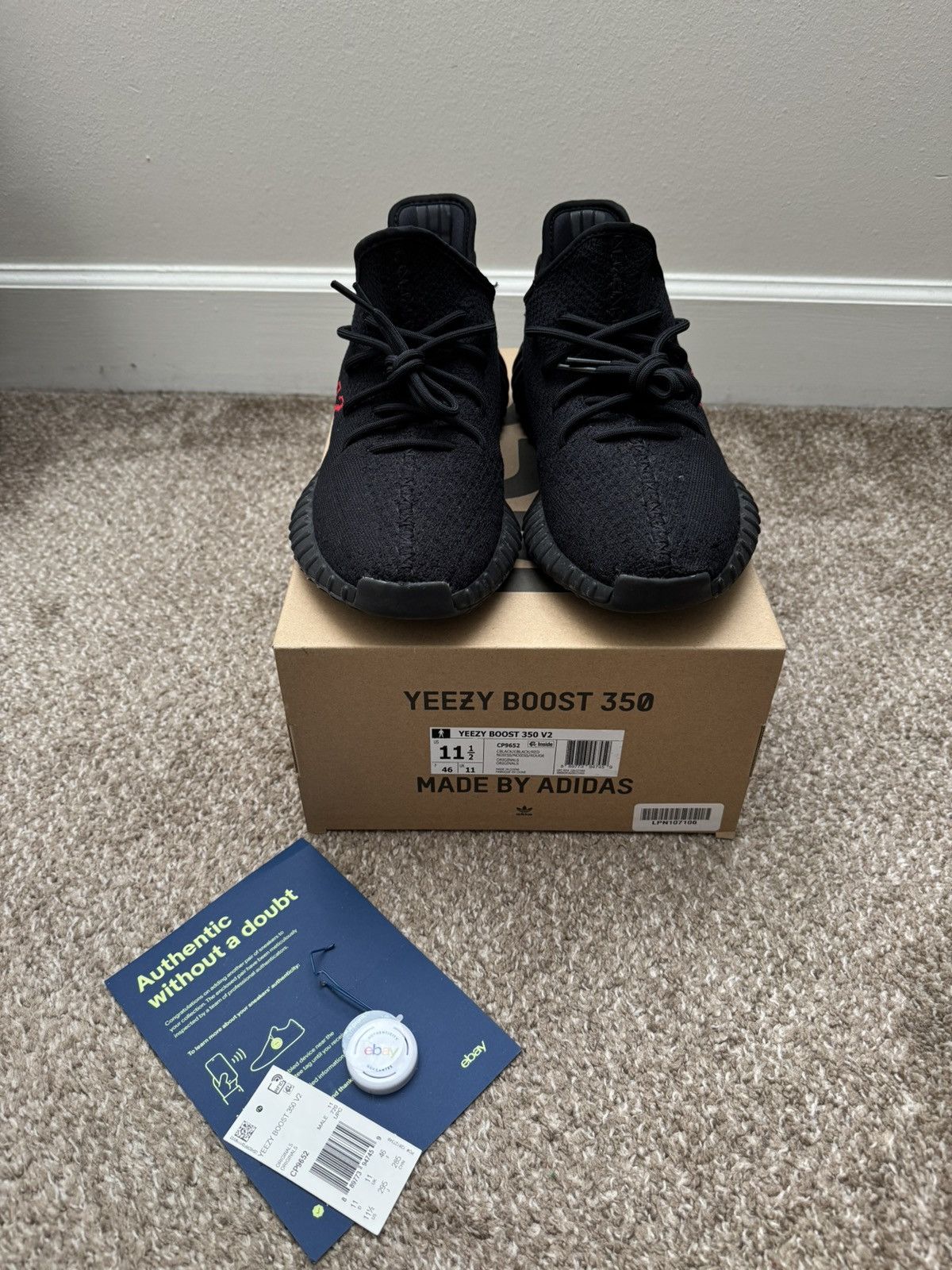 Adidas Yeezy Boost V2 350 Black/Red Size US