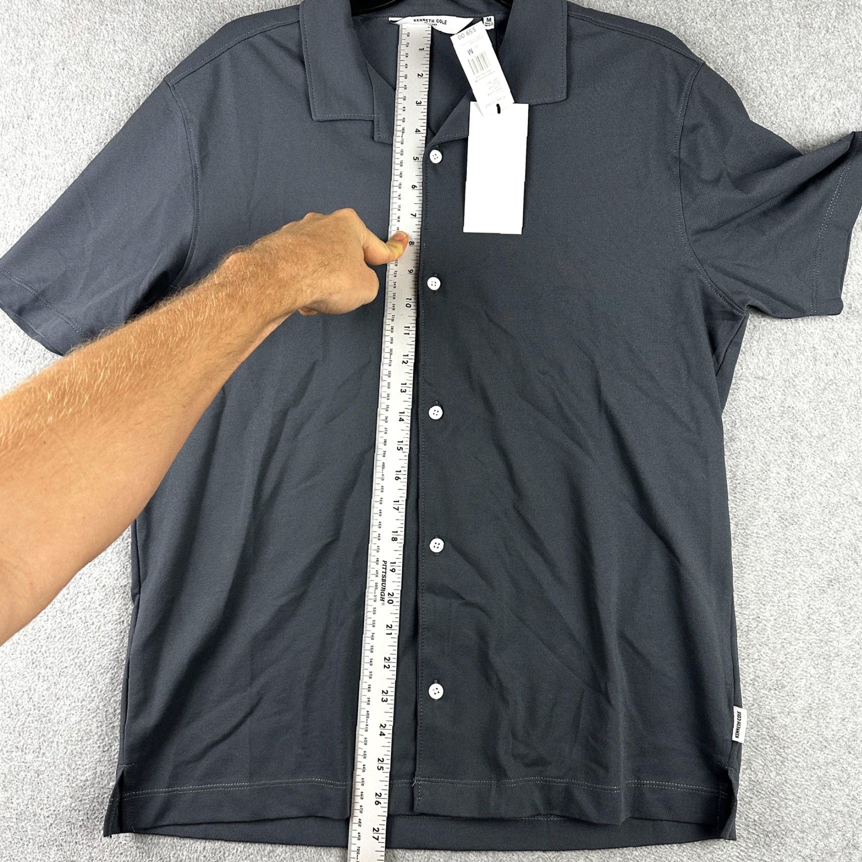 Kenneth Cole Kenneth Cole Shirt Mens Medium Arctic Sea Blue Button Up Short Sleeve Modern New Size US M / EU 48-50 / 2 - 4 Thumbnail