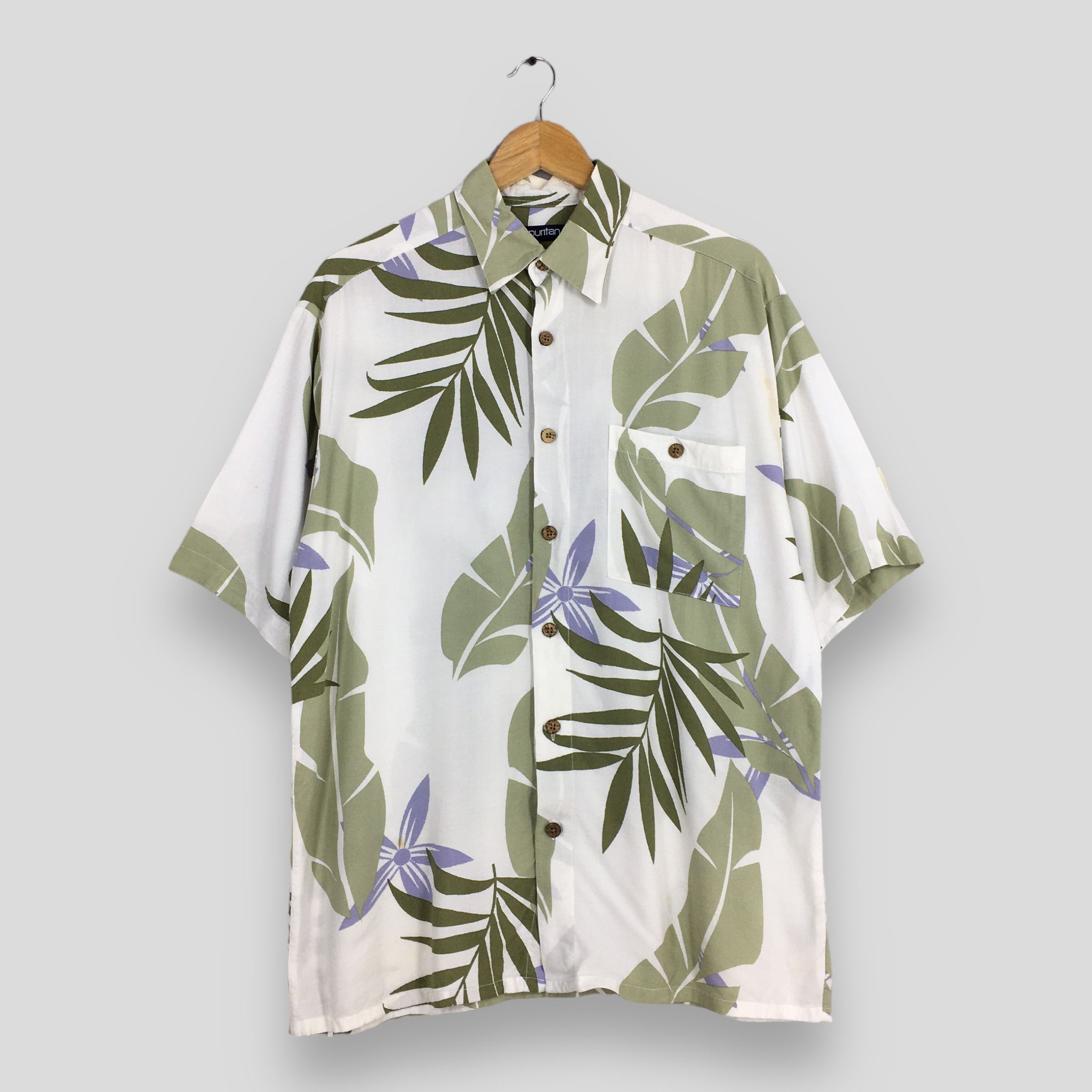 Vintage Vintage 90s Puritan Leaves Hawaii Aloha Rayon Shirts Medium Size US M / EU 48-50 / 2 - 1 Thumbnail
